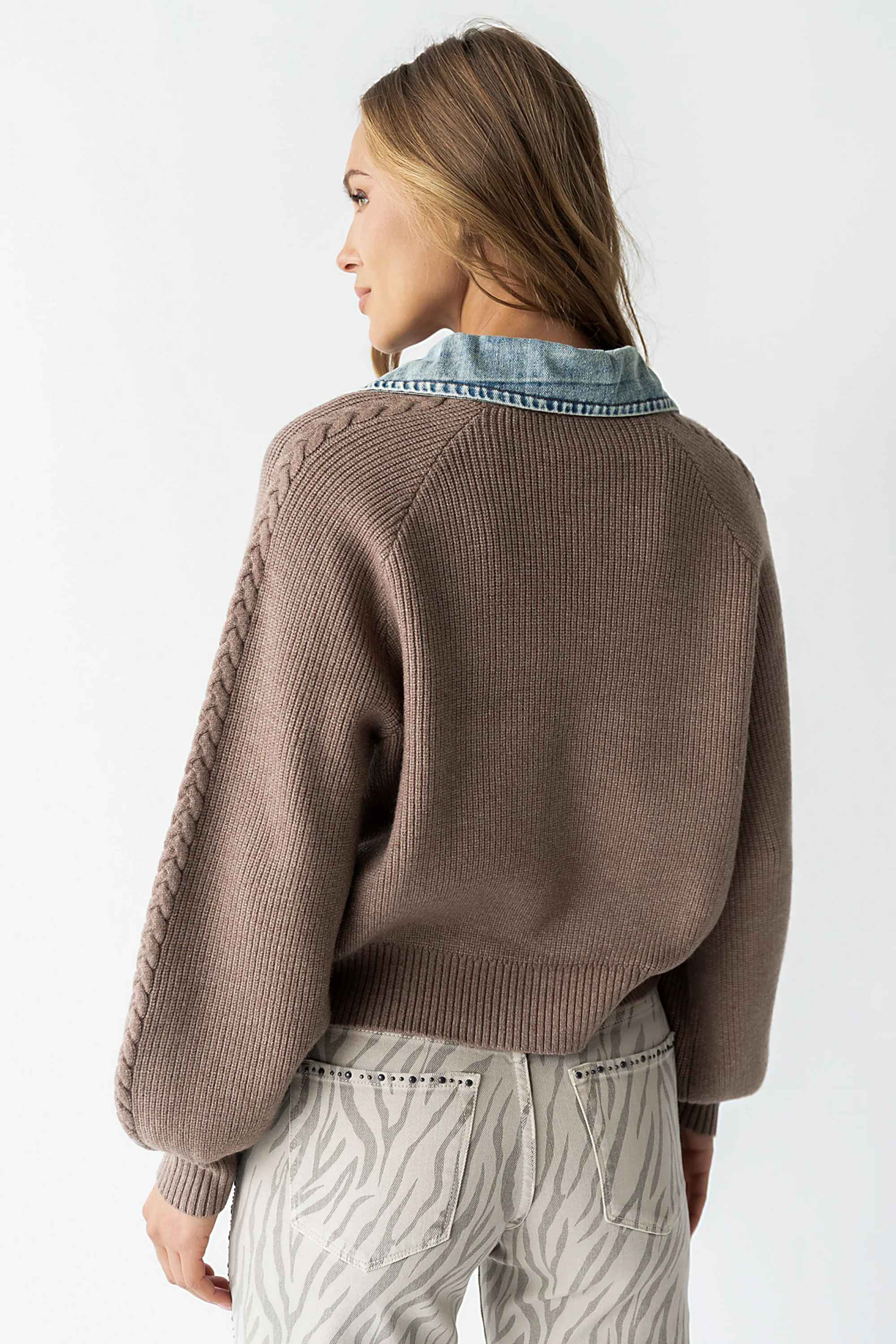 Melissa Contrast Sweater in Mocha - FINAL SALE - Image 8