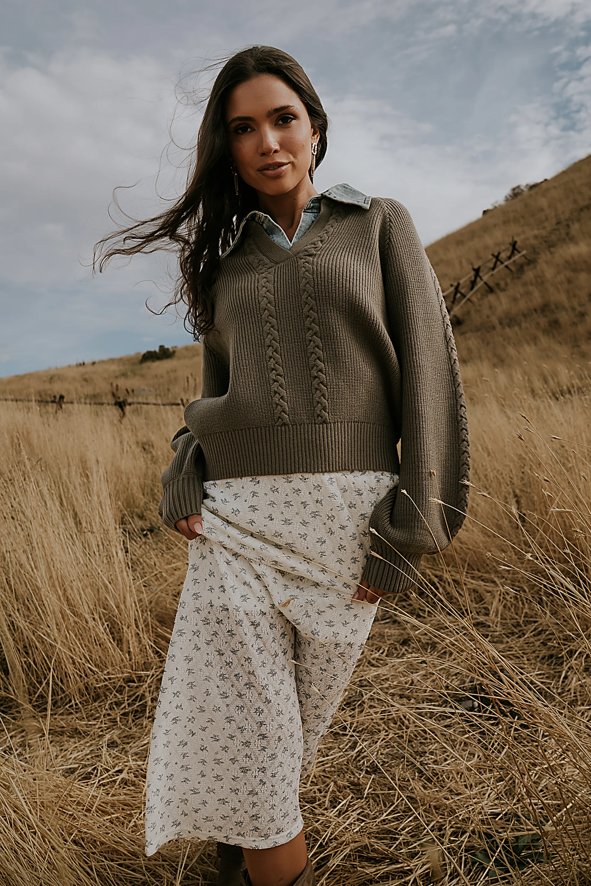 Melissa Contrast Sweater in Olive - FINAL SALE - Image 6