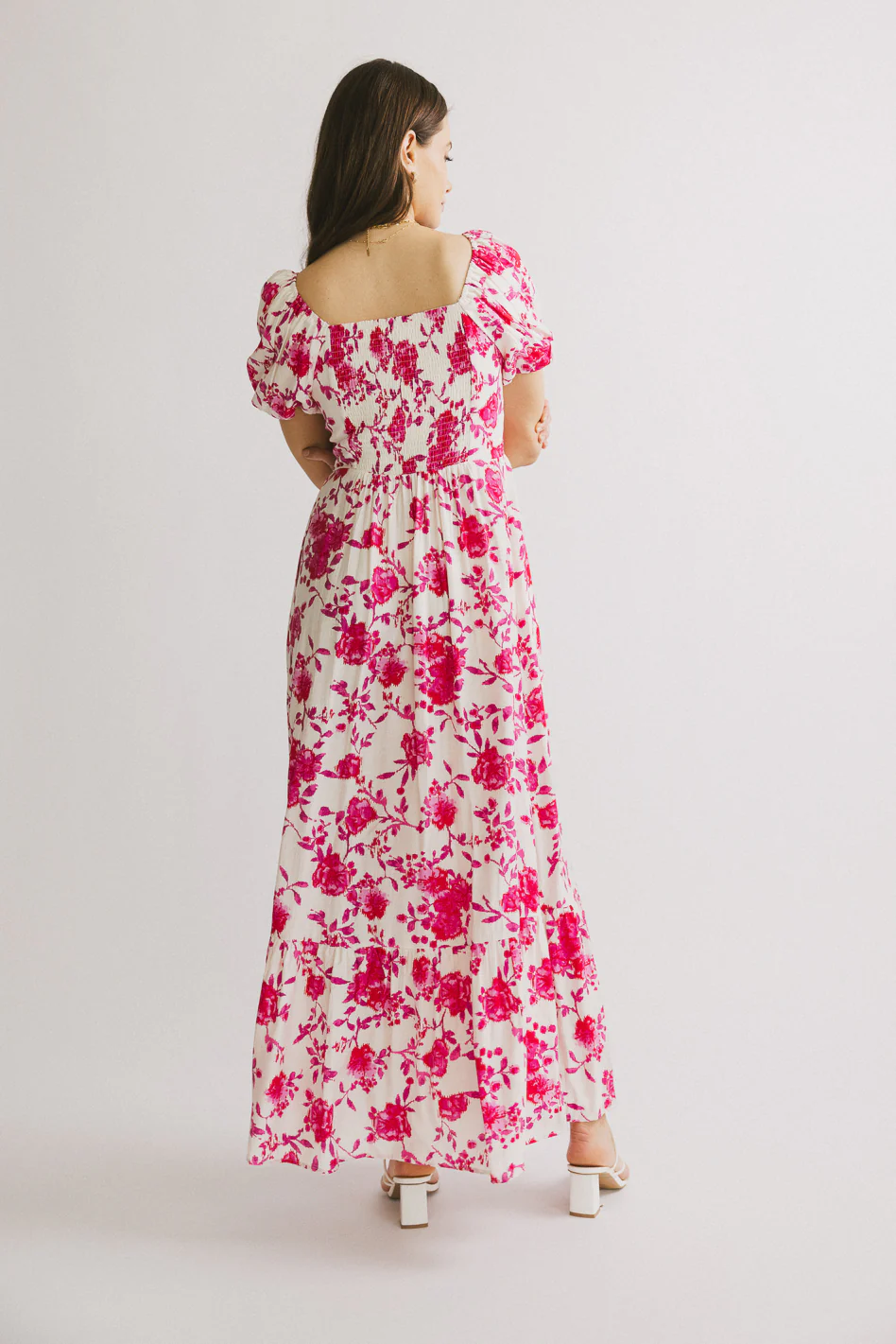 Mellanie Floral Maxi Dress in Fuchsia - FINAL SALE - Image 2