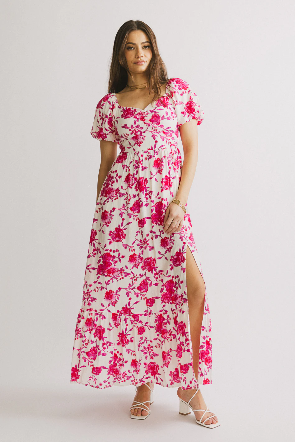 Mellanie Floral Maxi Dress in Fuchsia - FINAL SALE - Image 4