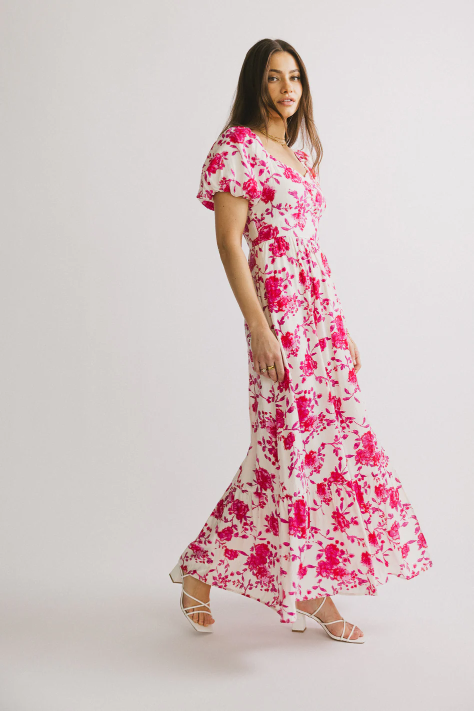 Mellanie Floral Maxi Dress in Fuchsia - FINAL SALE - Image 5