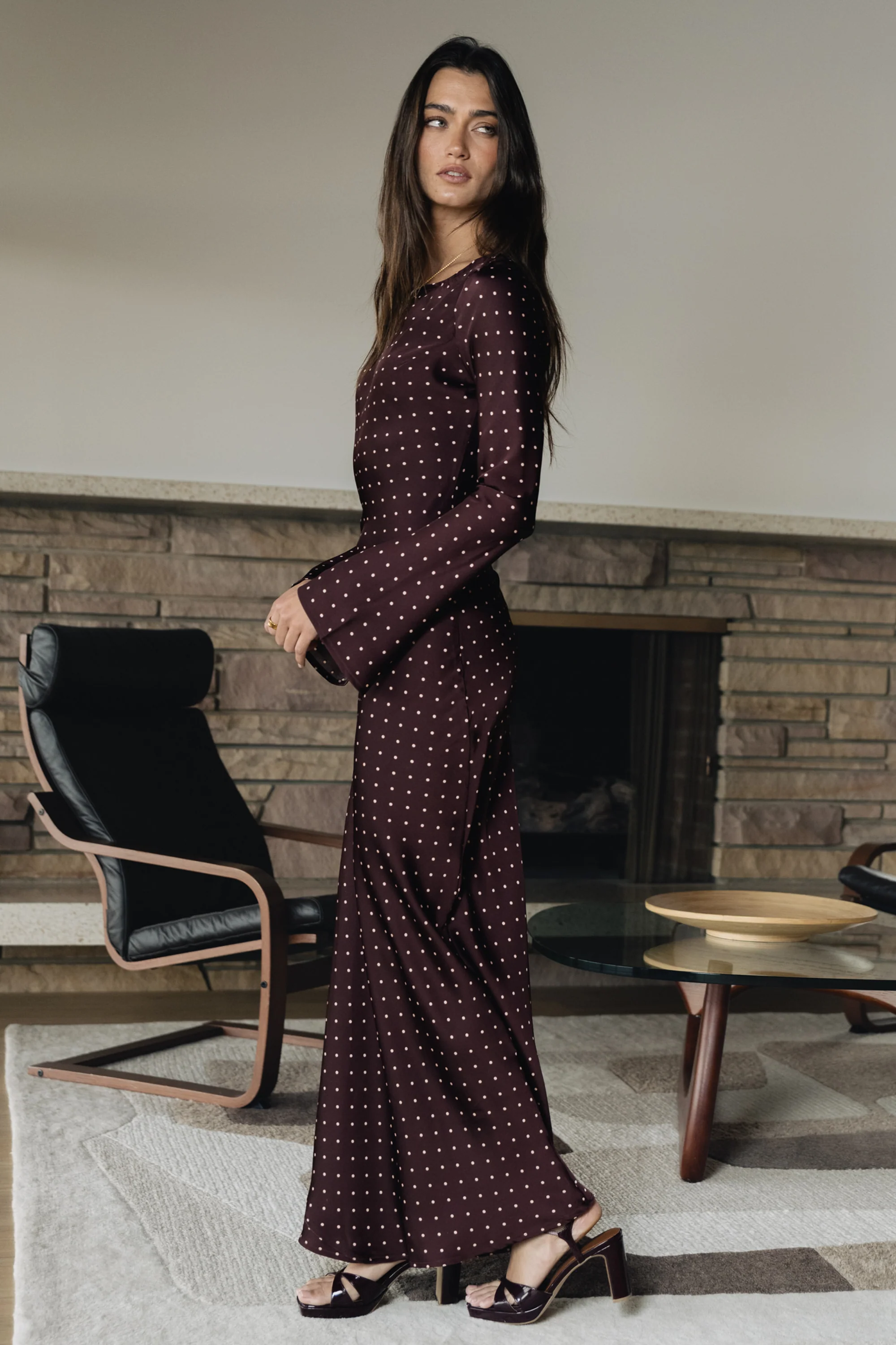 Melody Ultra Maxi Dress in Burgundy - Image 6