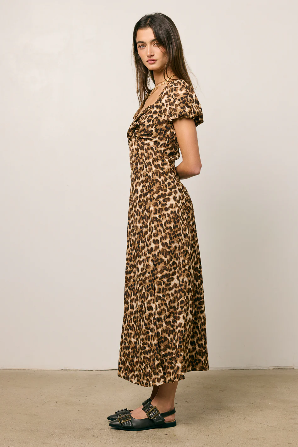Meradith Leopard Print Midi Dress - FINAL SALE - Image 4