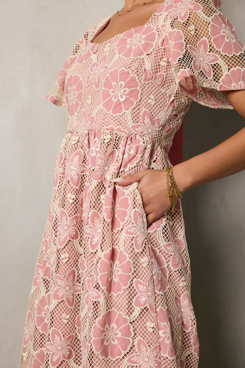 Mica Embroidered Midi Dress - FINAL SALE - Image 3