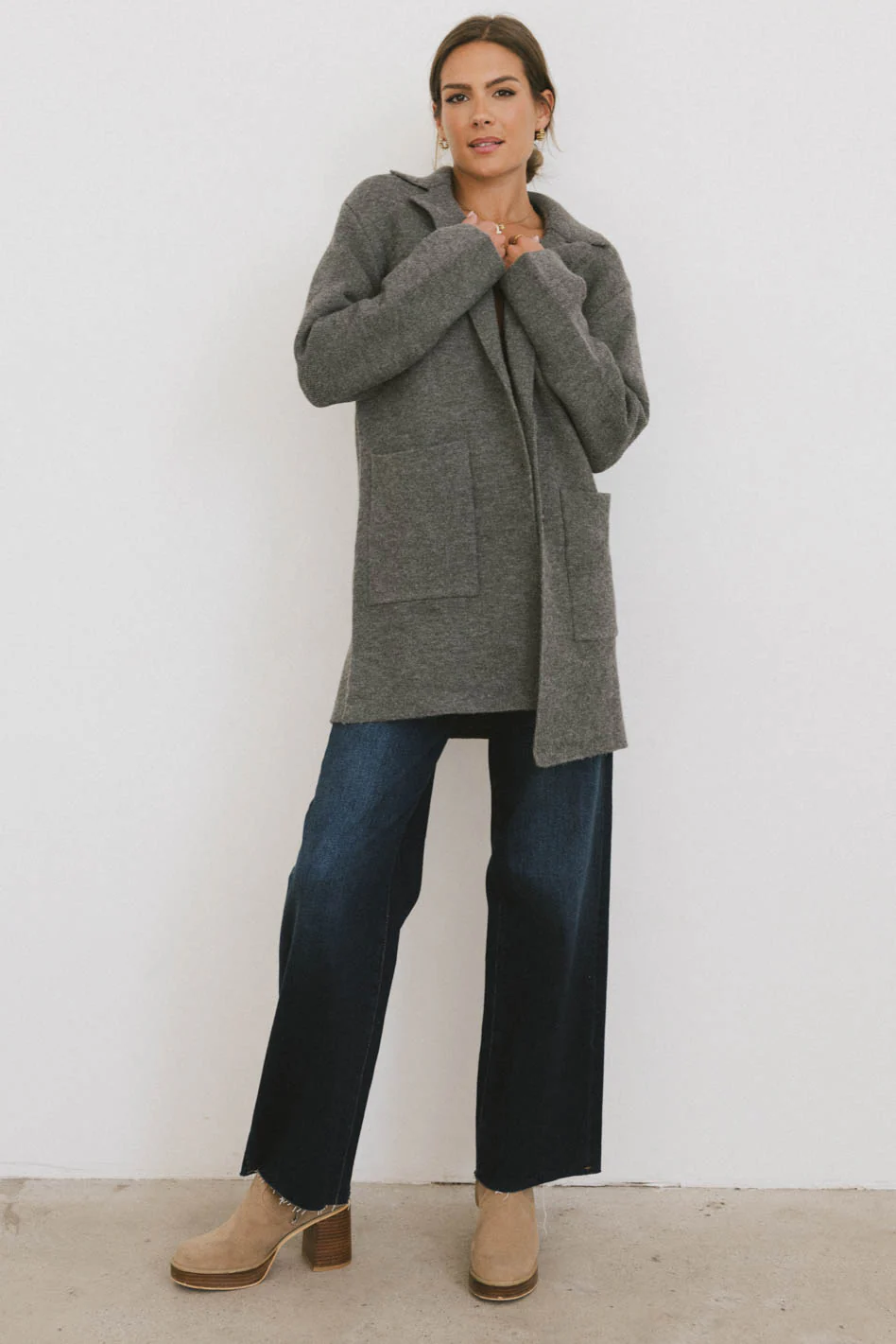 Micha Knitted Cardigan in Charcoal - FINAL SALE - Image 6