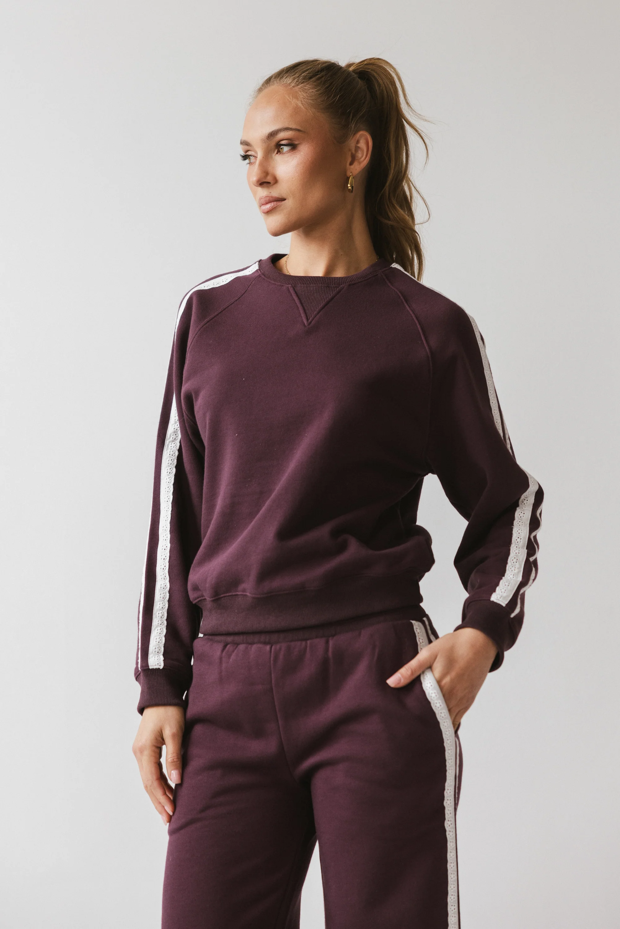 Mickey Sweatshirt in Burgundy - FINAL SALE - Image 2