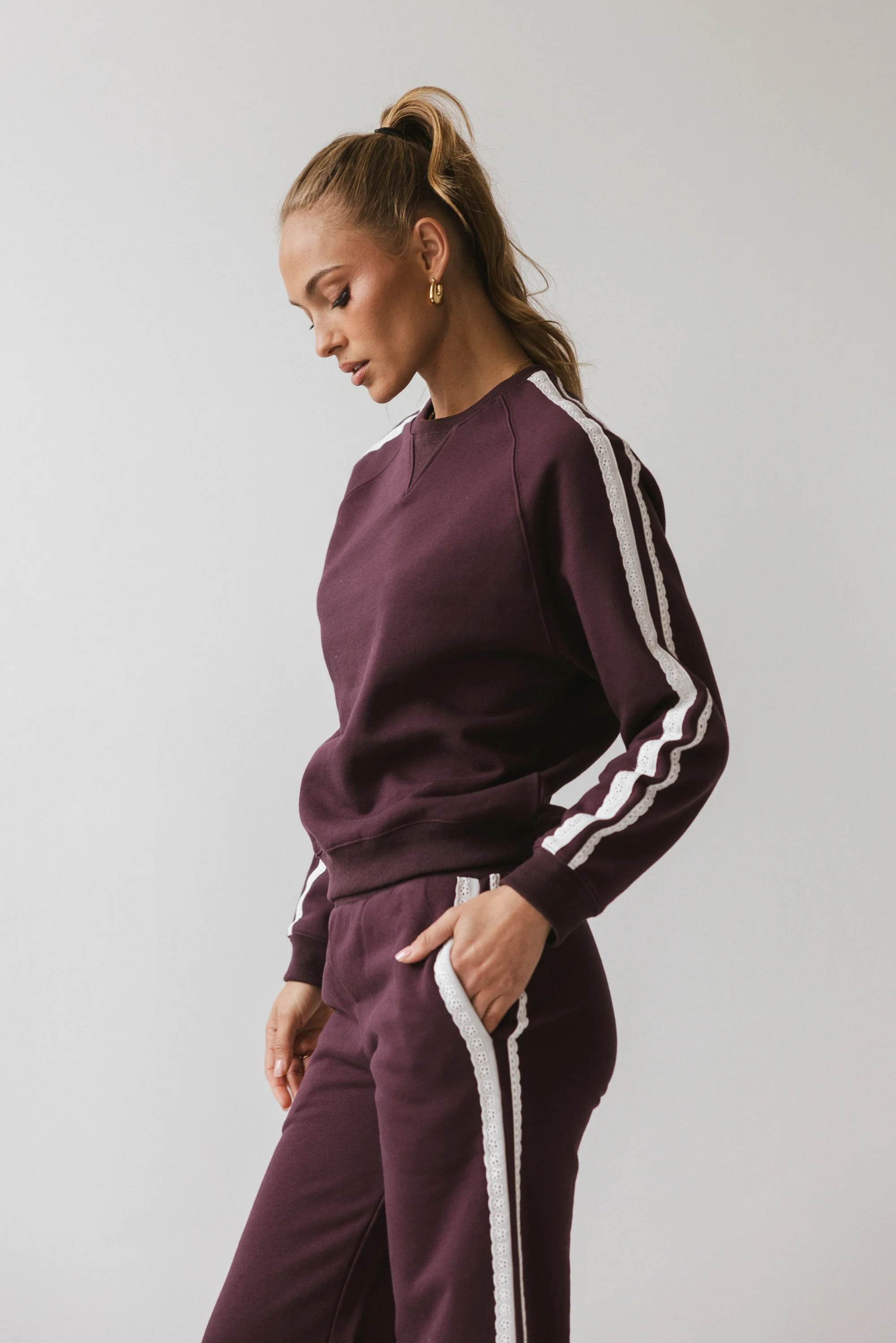Mickey Sweatshirt in Burgundy - FINAL SALE - Image 5