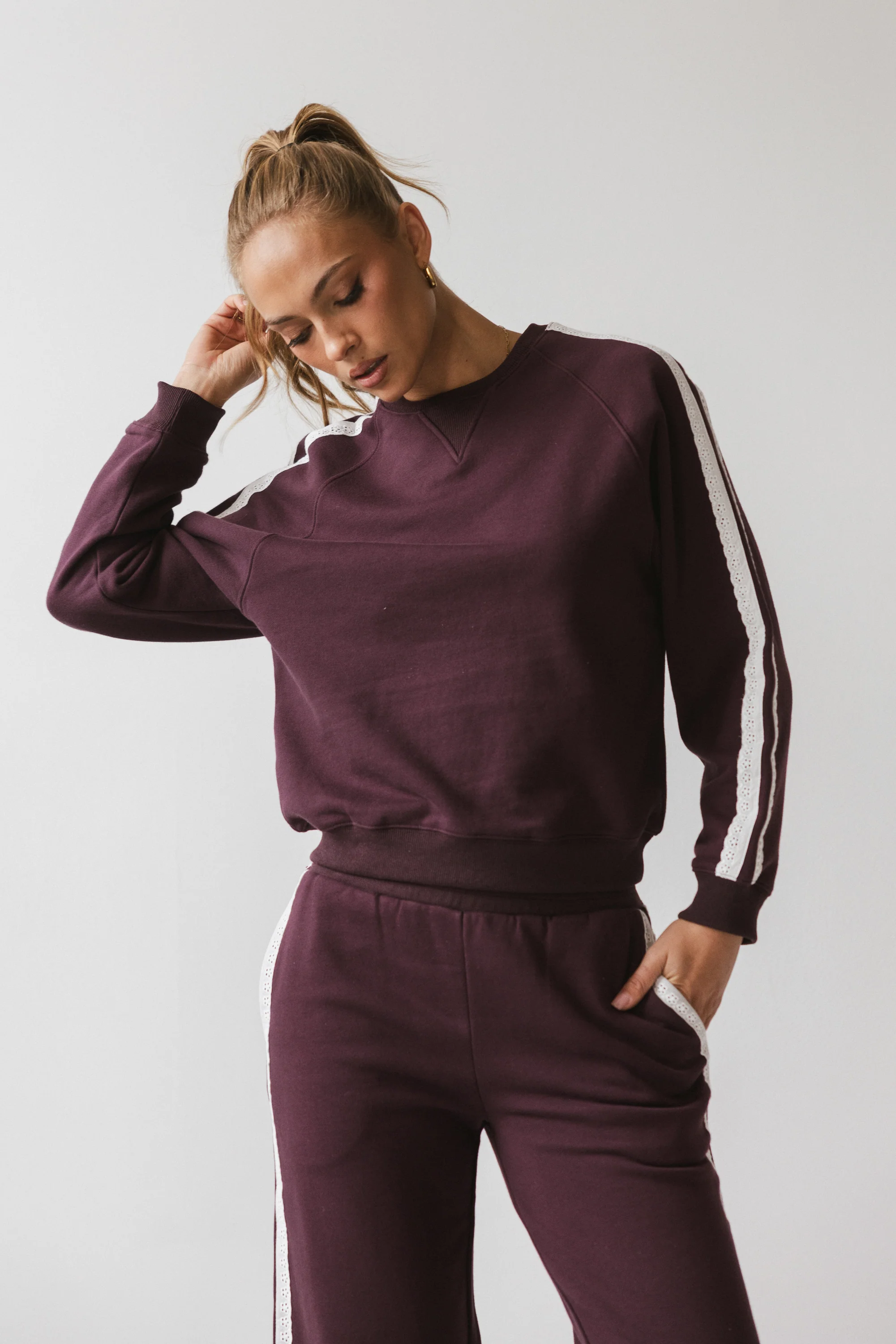 Mickey Sweatshirt in Burgundy - FINAL SALE - Image 6