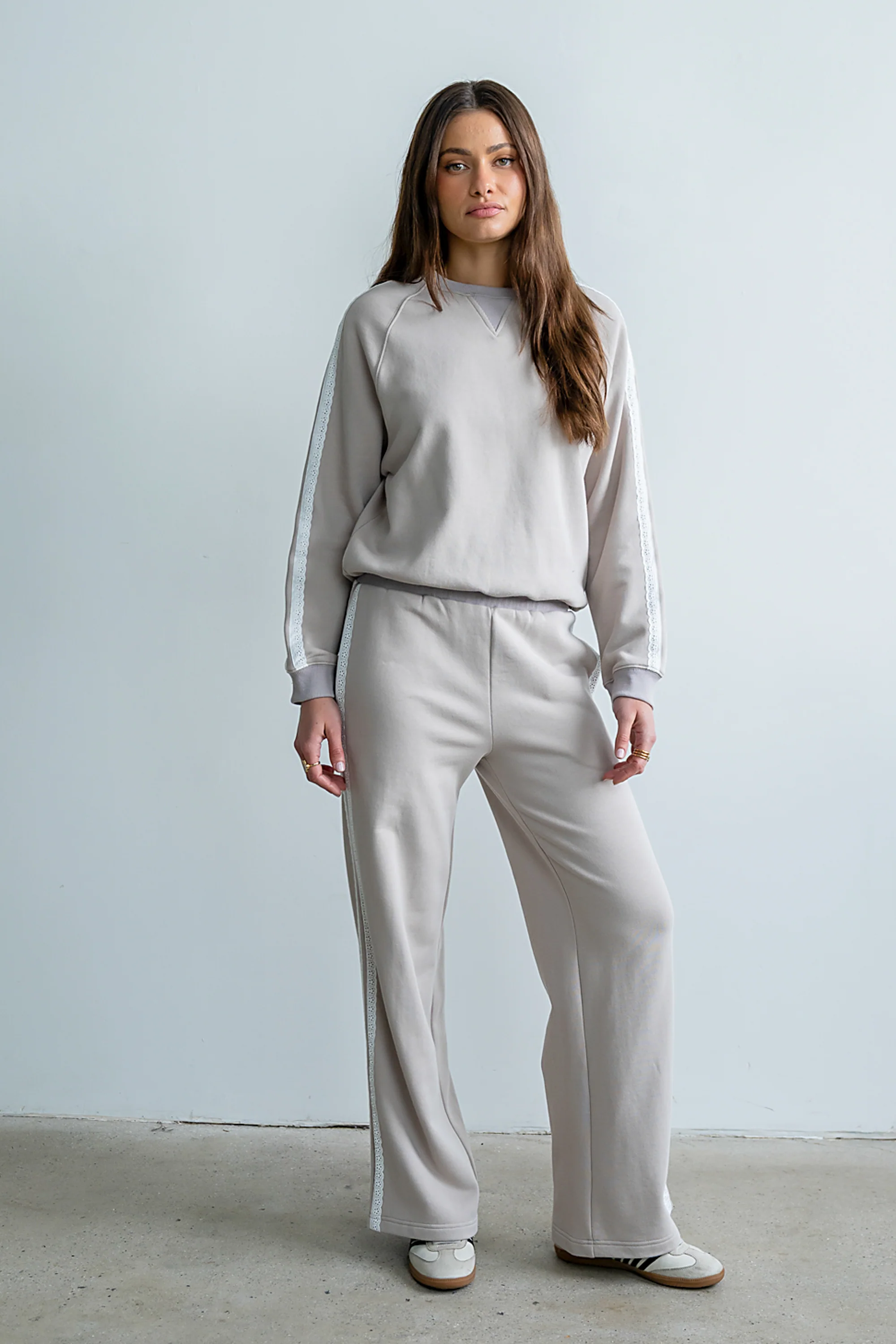 Mickey Wide Leg Jogger in Taupe - Image 3