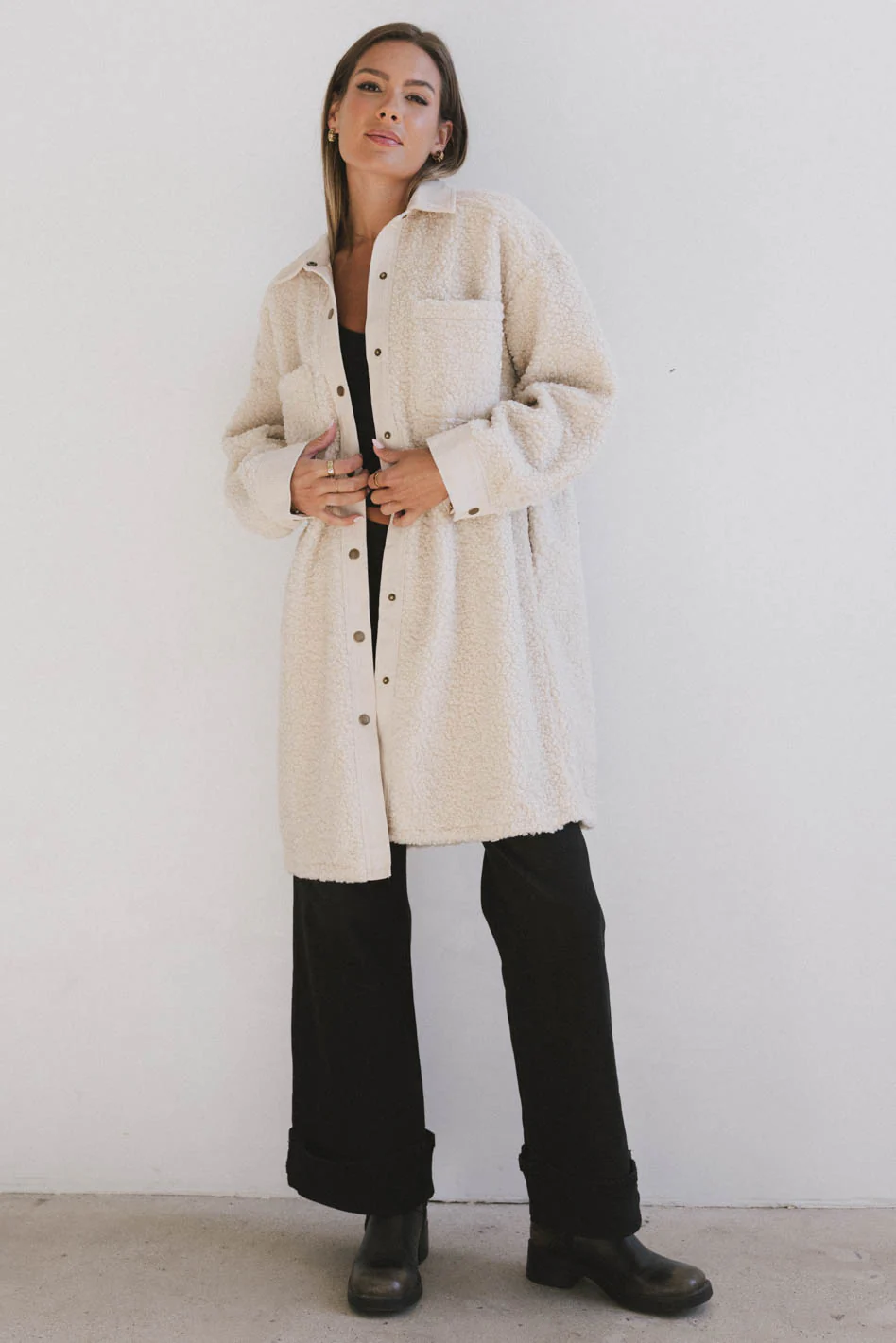 Milandra Sherpa Long Jacket - FINAL SALE - Image 2