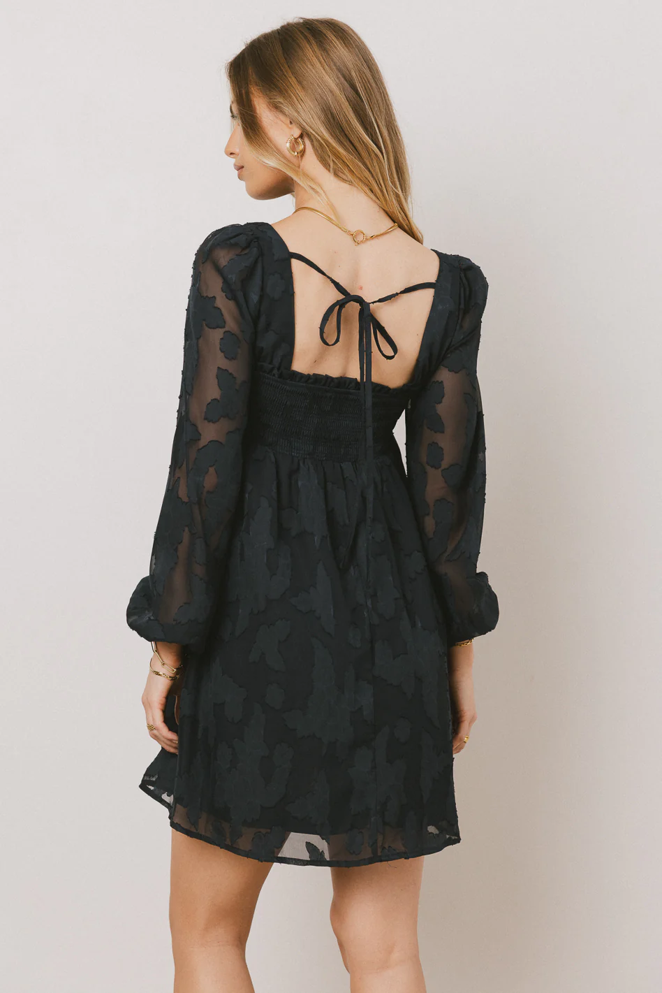 Miles Smocked Mini Dress in Navy - FINAL SALE - Image 5