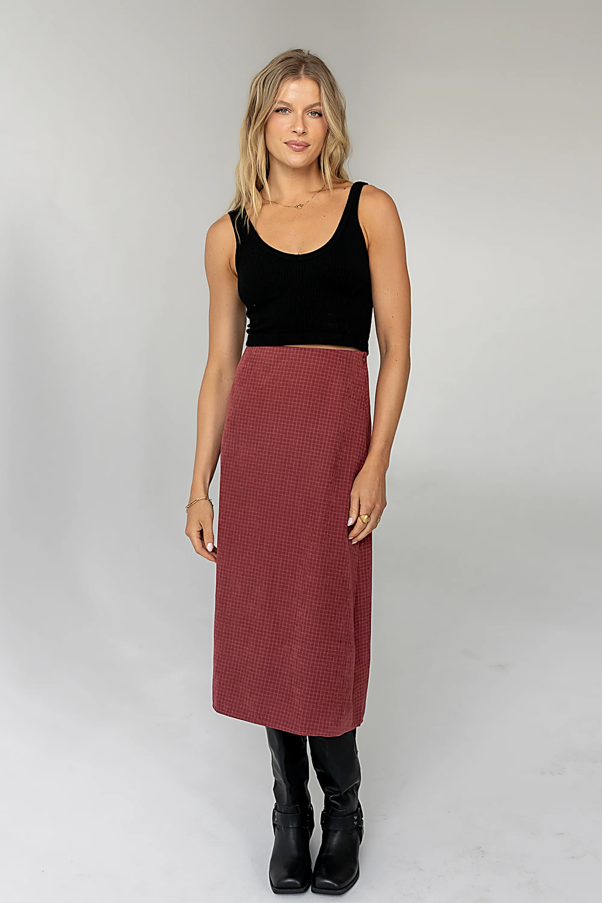 Miley Midi Skirt in Maroon - FINAL SALE - Image 2