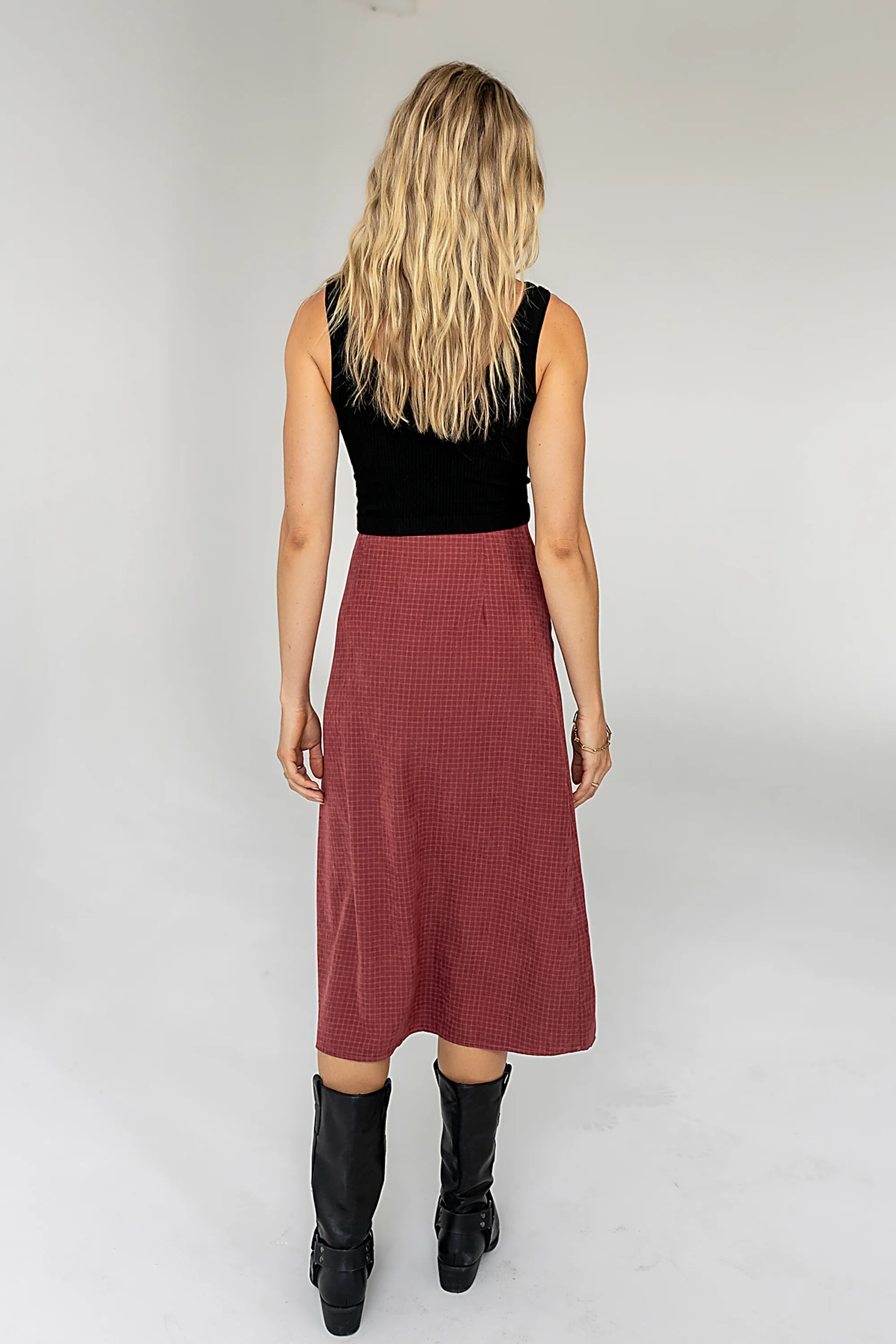 Miley Midi Skirt in Maroon - FINAL SALE - Image 3