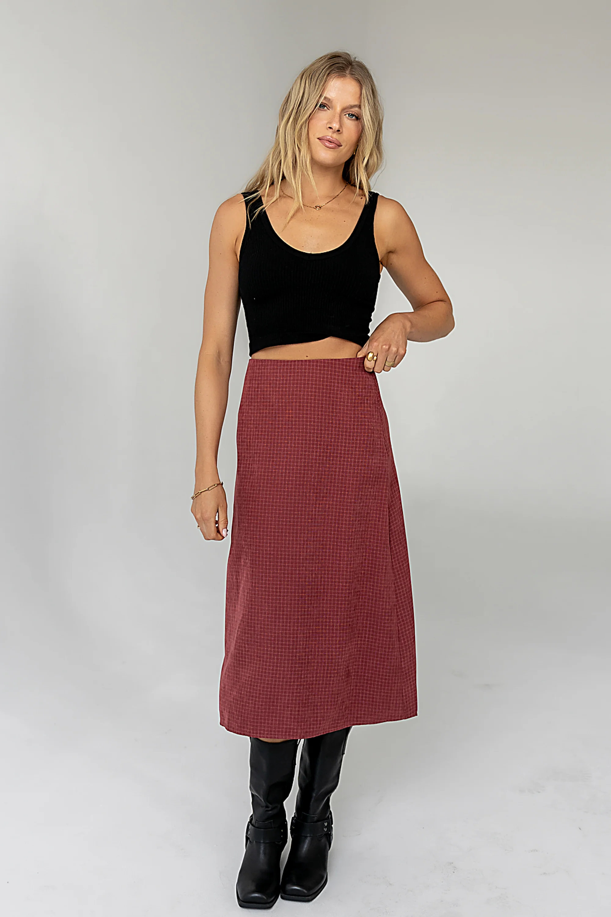 Miley Midi Skirt in Maroon - FINAL SALE - Image 5
