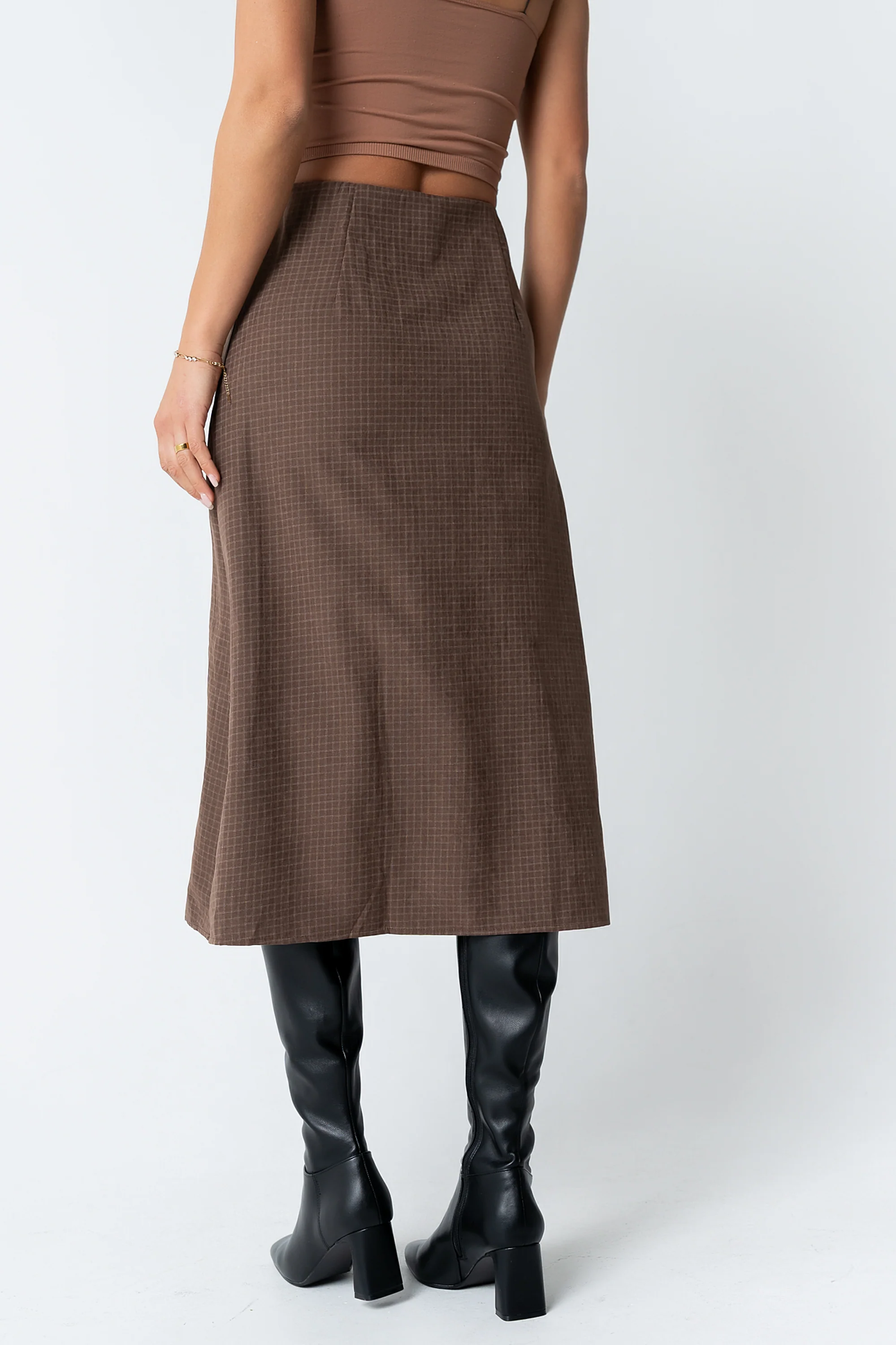 Miley Midi Skirt in Brown - FINAL SALE - Image 2