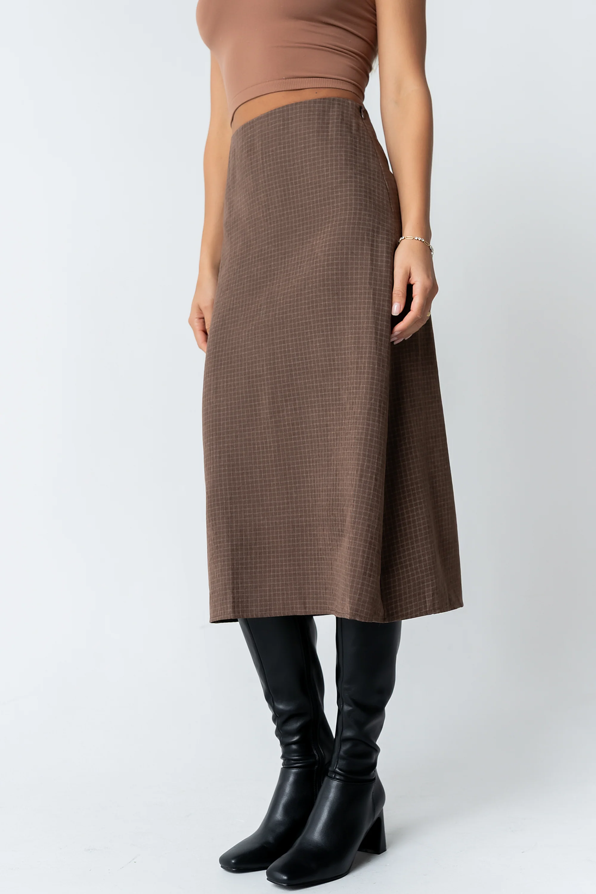 Miley Midi Skirt in Brown - FINAL SALE - Image 3