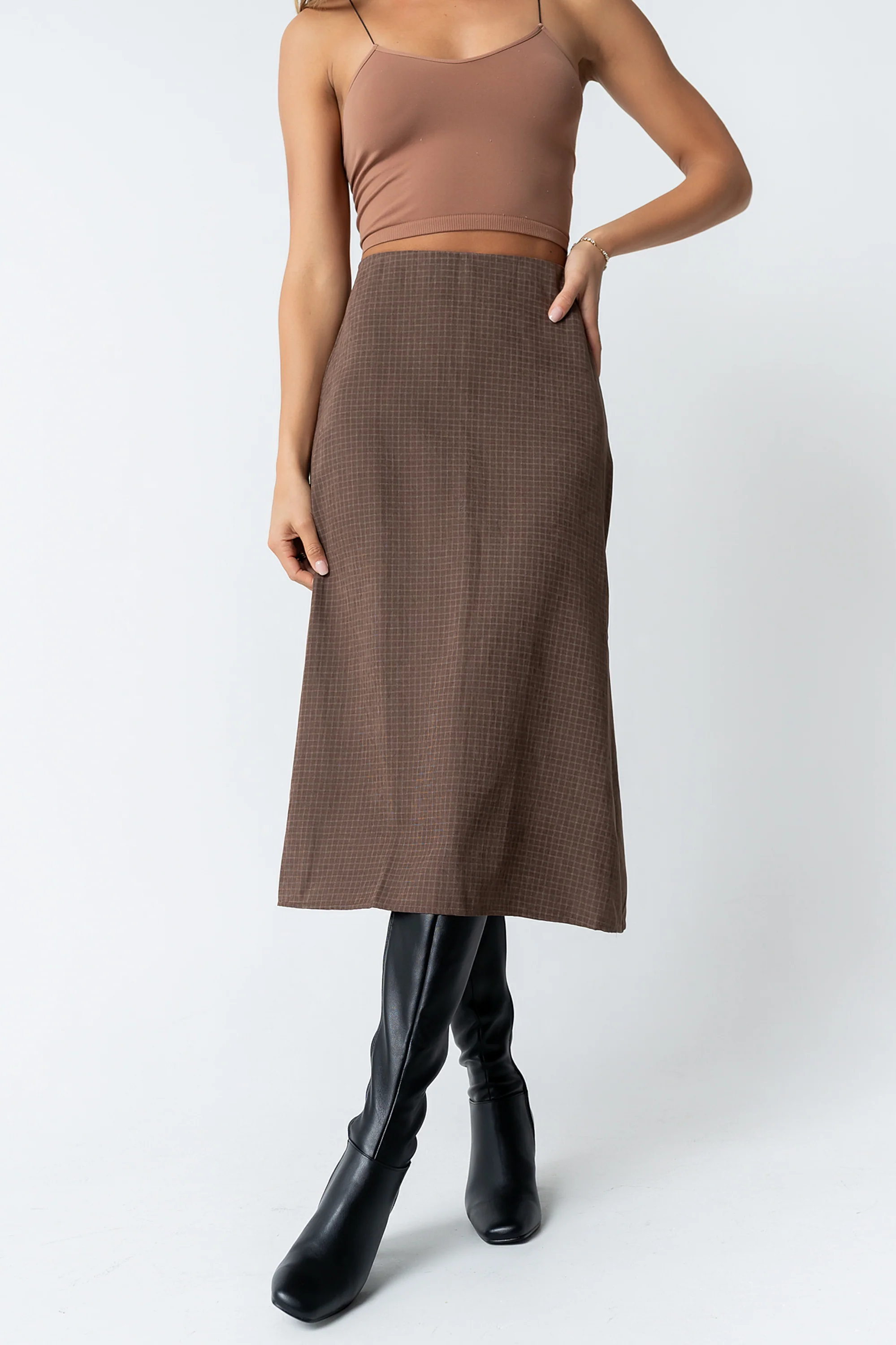 Miley Midi Skirt in Brown - FINAL SALE - Image 4