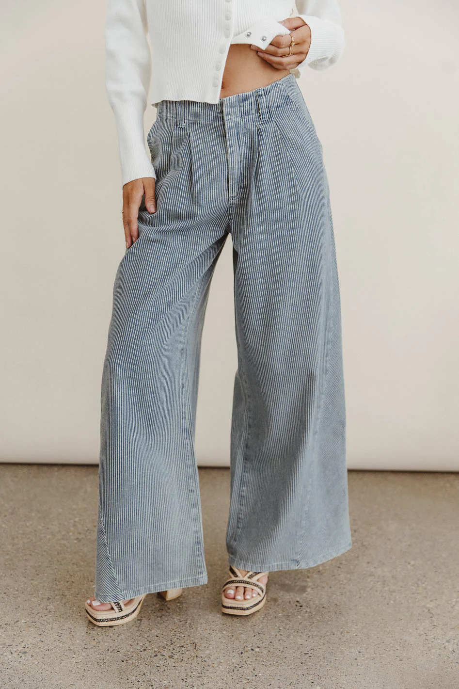 Milla Striped Wide Leg Jeans - FINAL SALE - Image 6