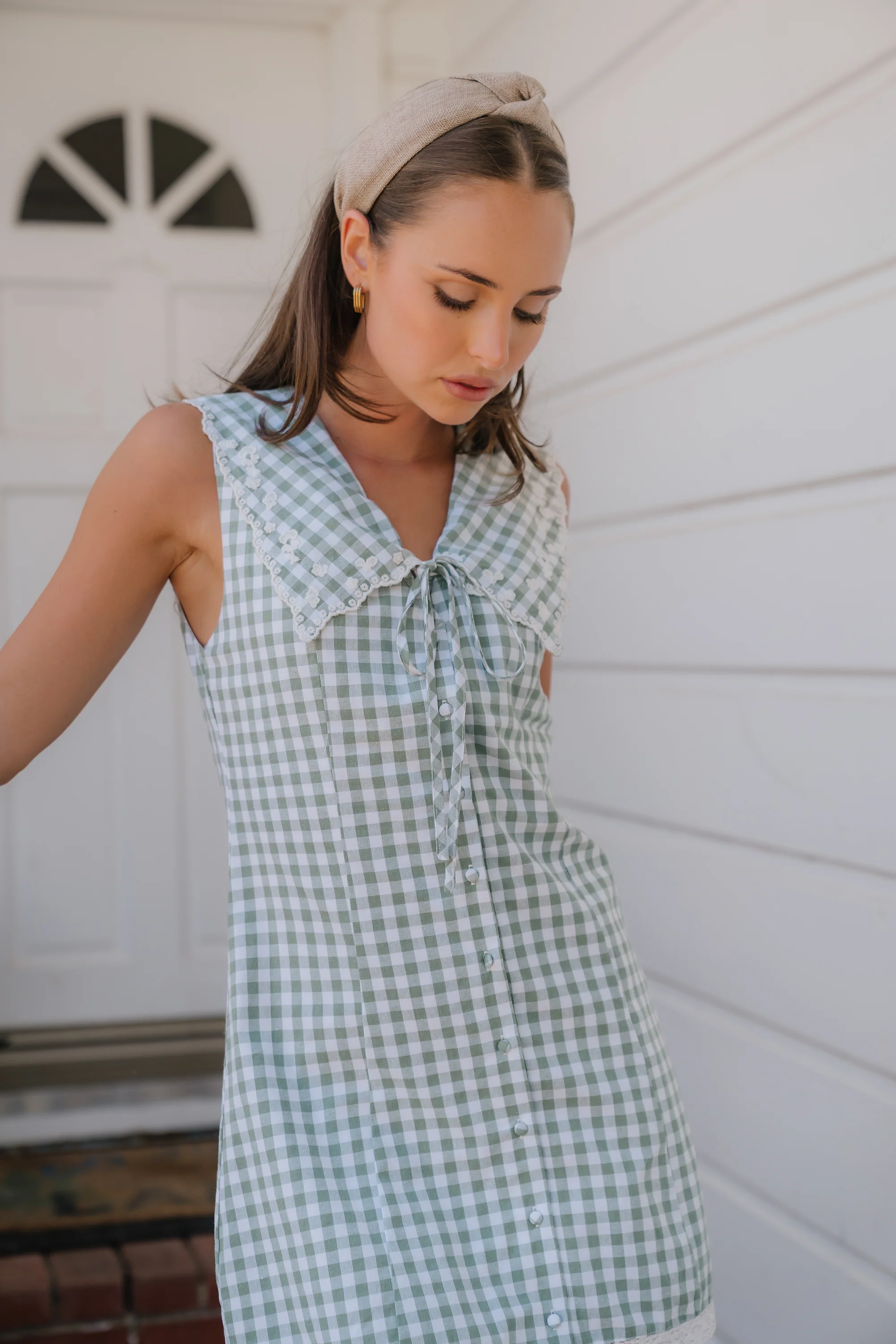 Millie Gingham Sleeveless Mini Dress - Image 11