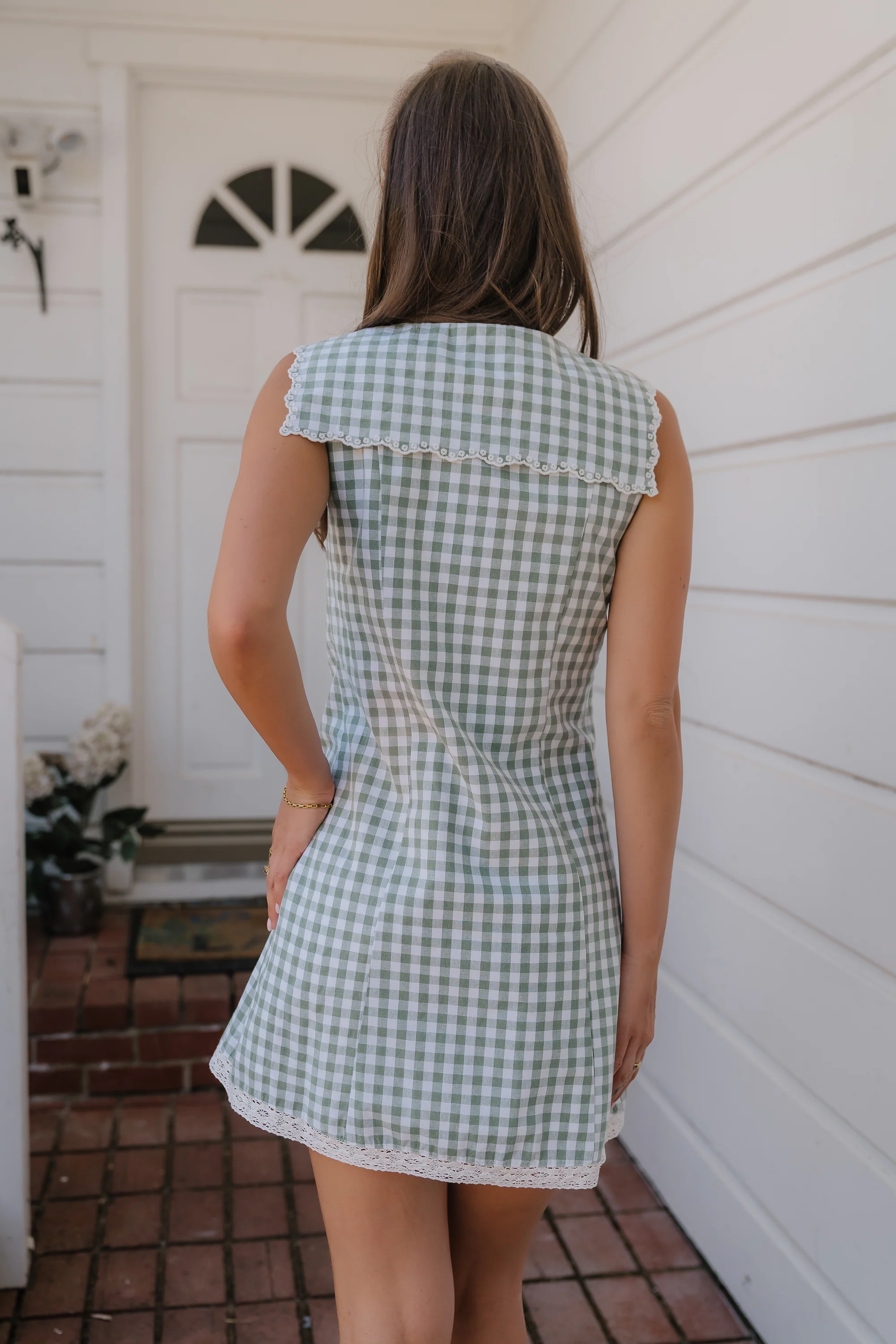 Millie Gingham Sleeveless Mini Dress - Image 3