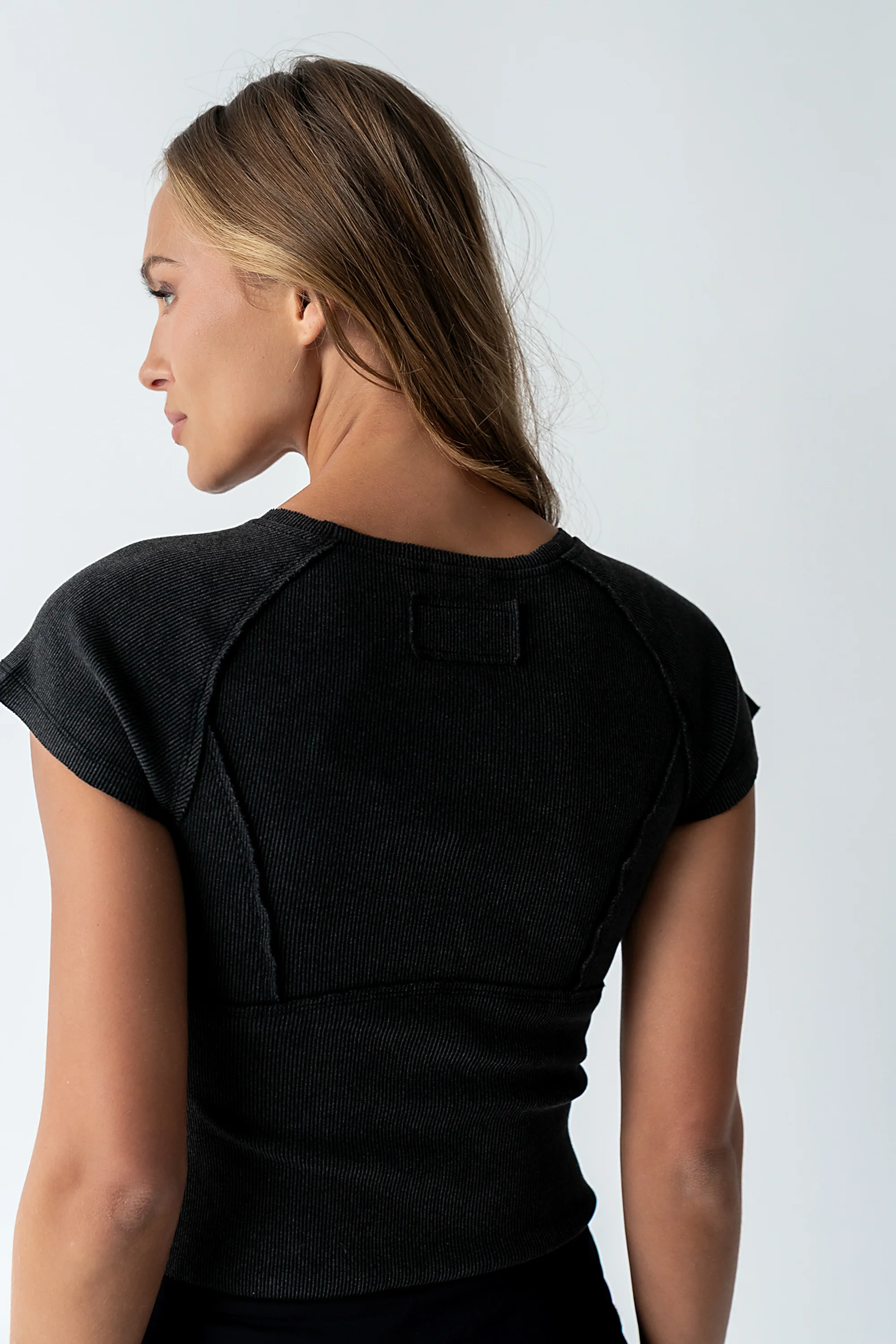Millie Reverse Seam Top in Black - FINAL SALE - Image 4
