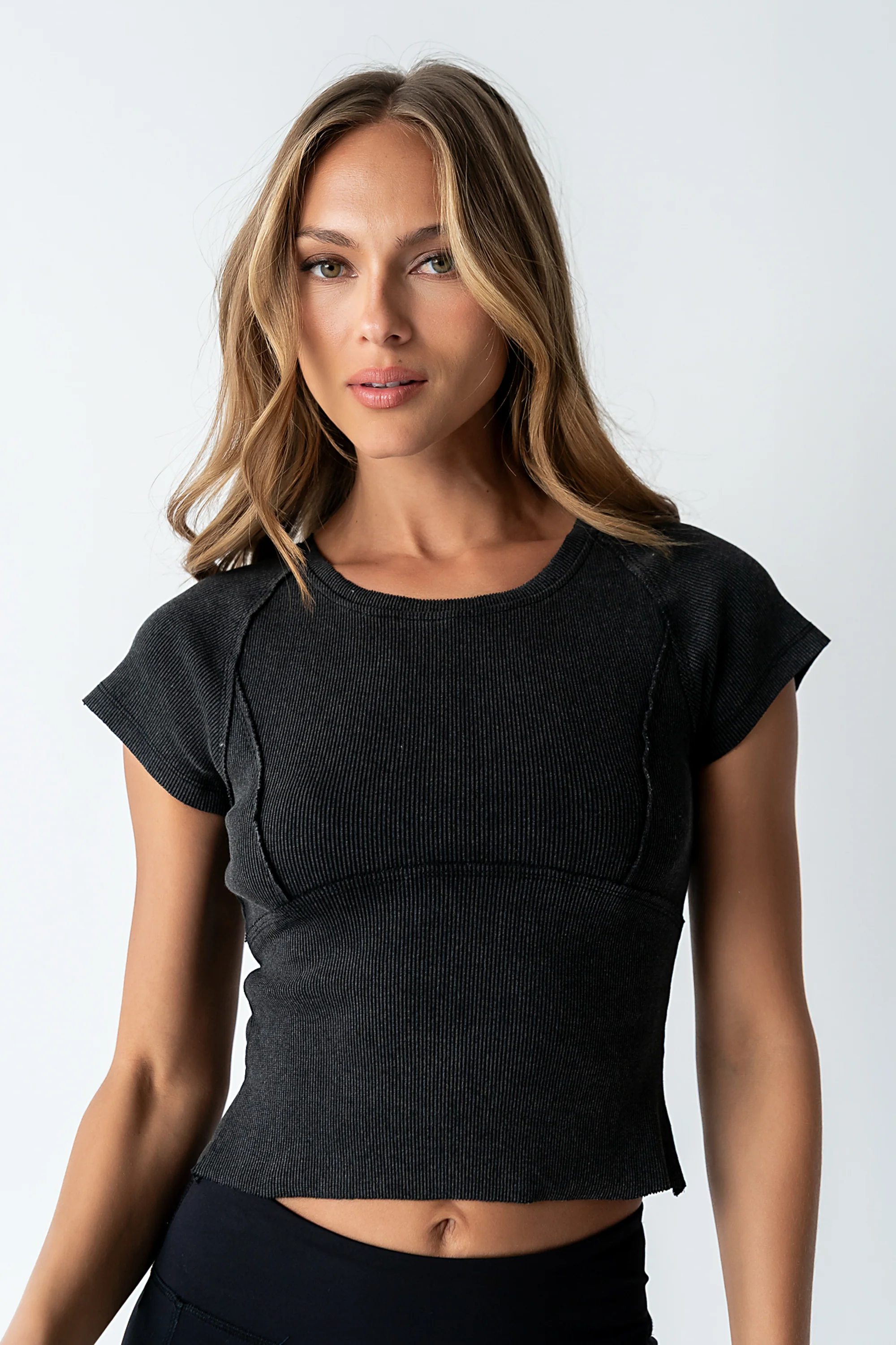Millie Reverse Seam Top in Black - FINAL SALE - Image 5