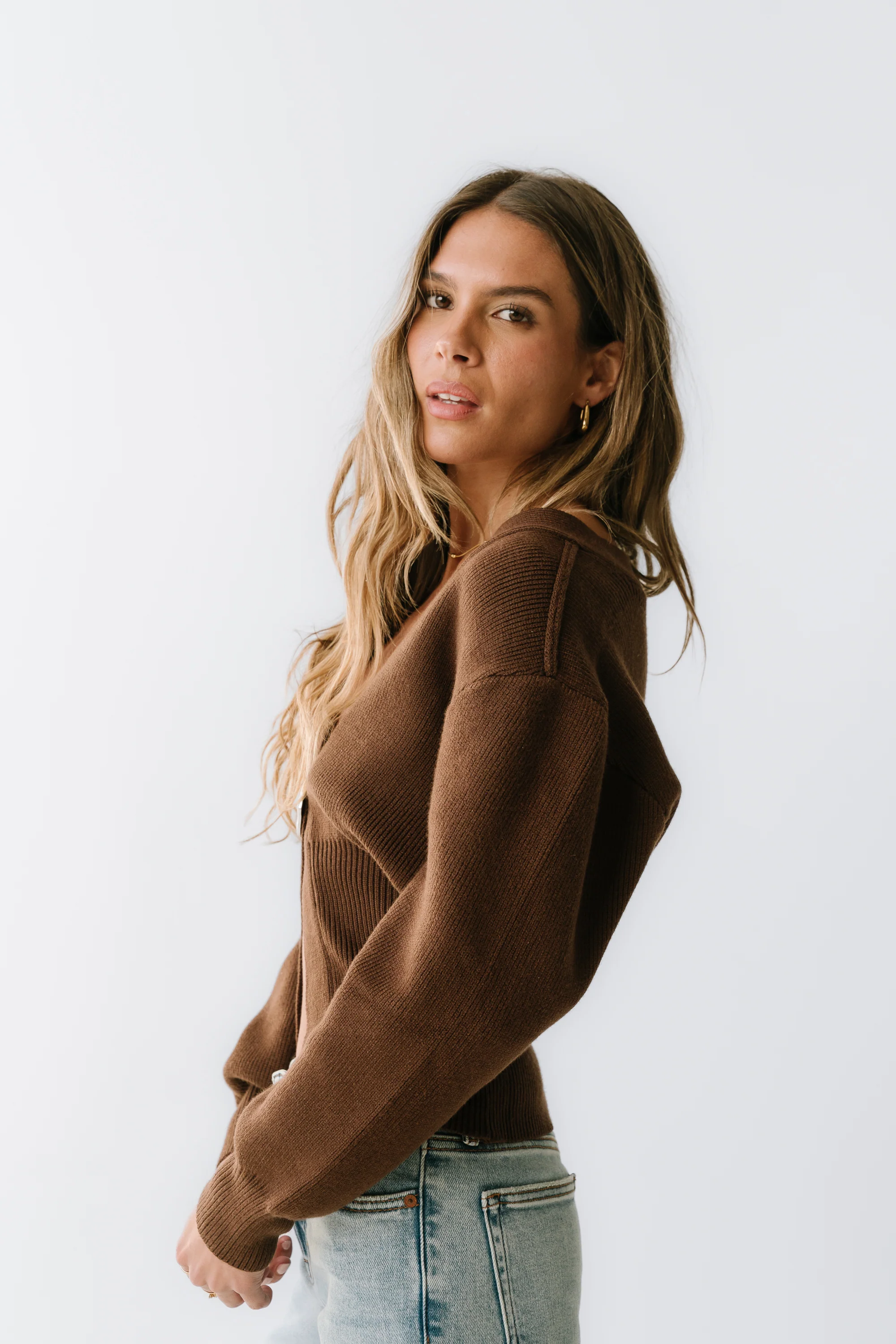 Minnie Knit Cardigan in Brown - FINAL SALE - Image 4