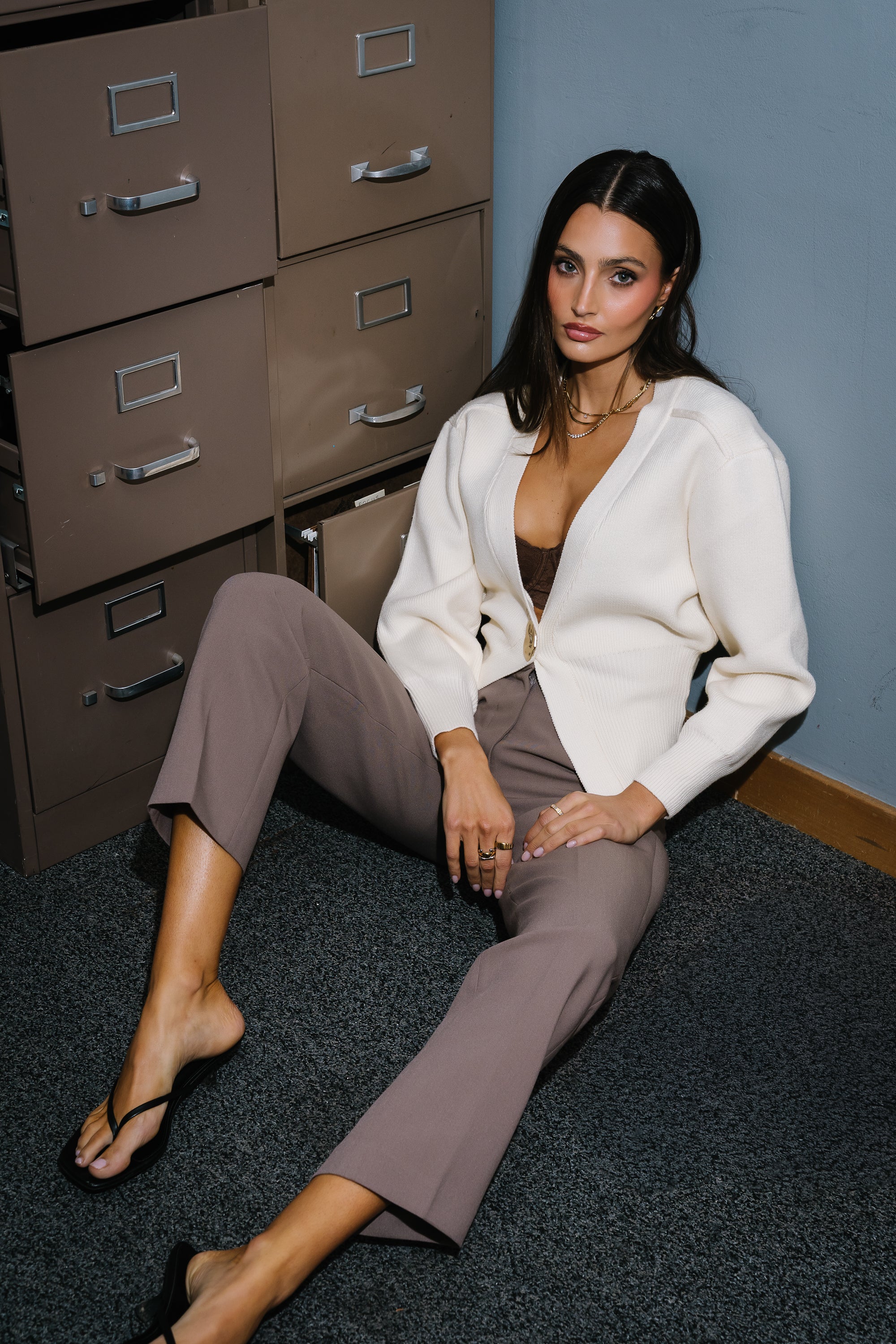 Minnie Knit Cardigan in Cream - FINAL SALE - Image 3