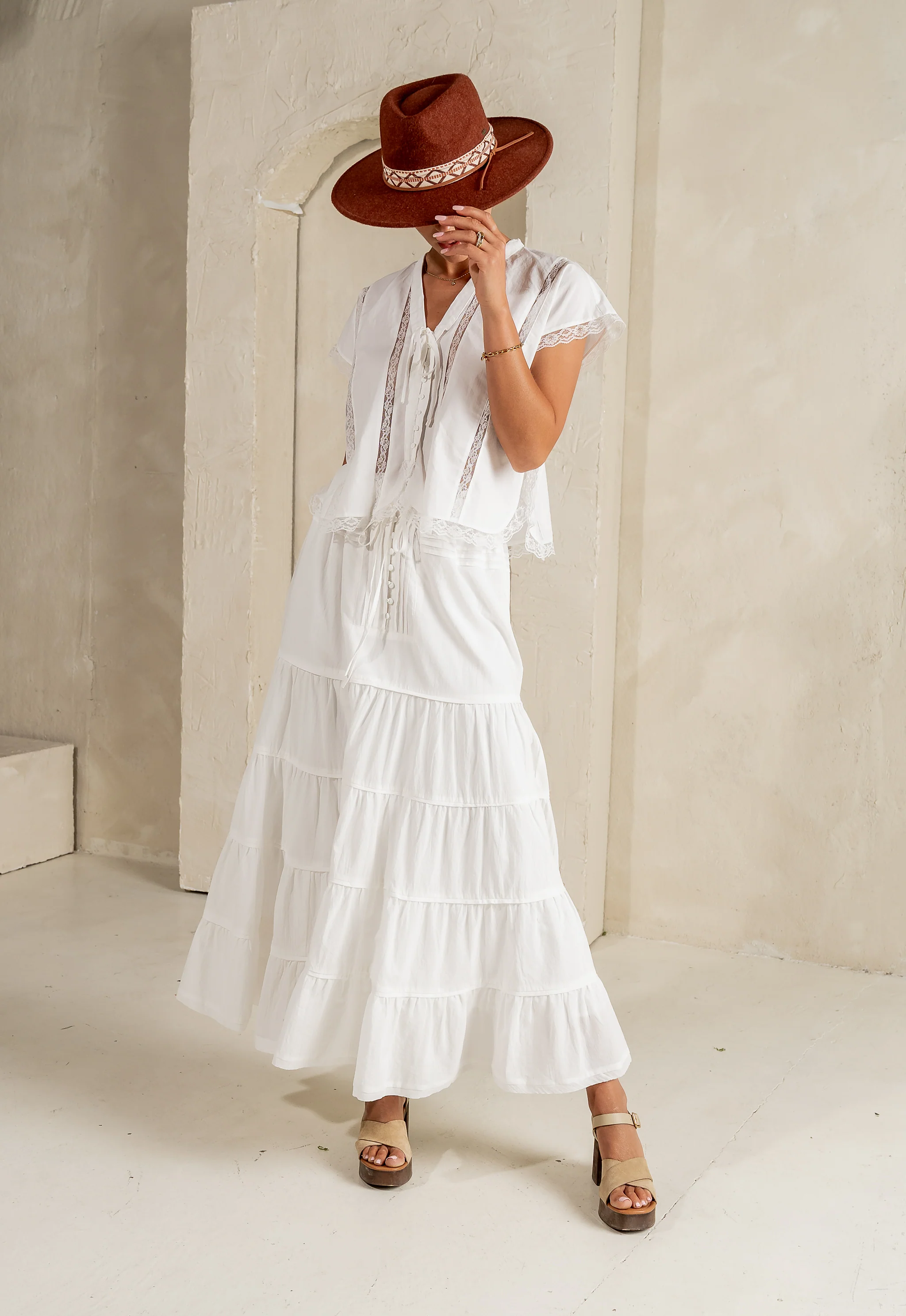 Mira Maxi Skirt in White - FINAL SALE - Image 4