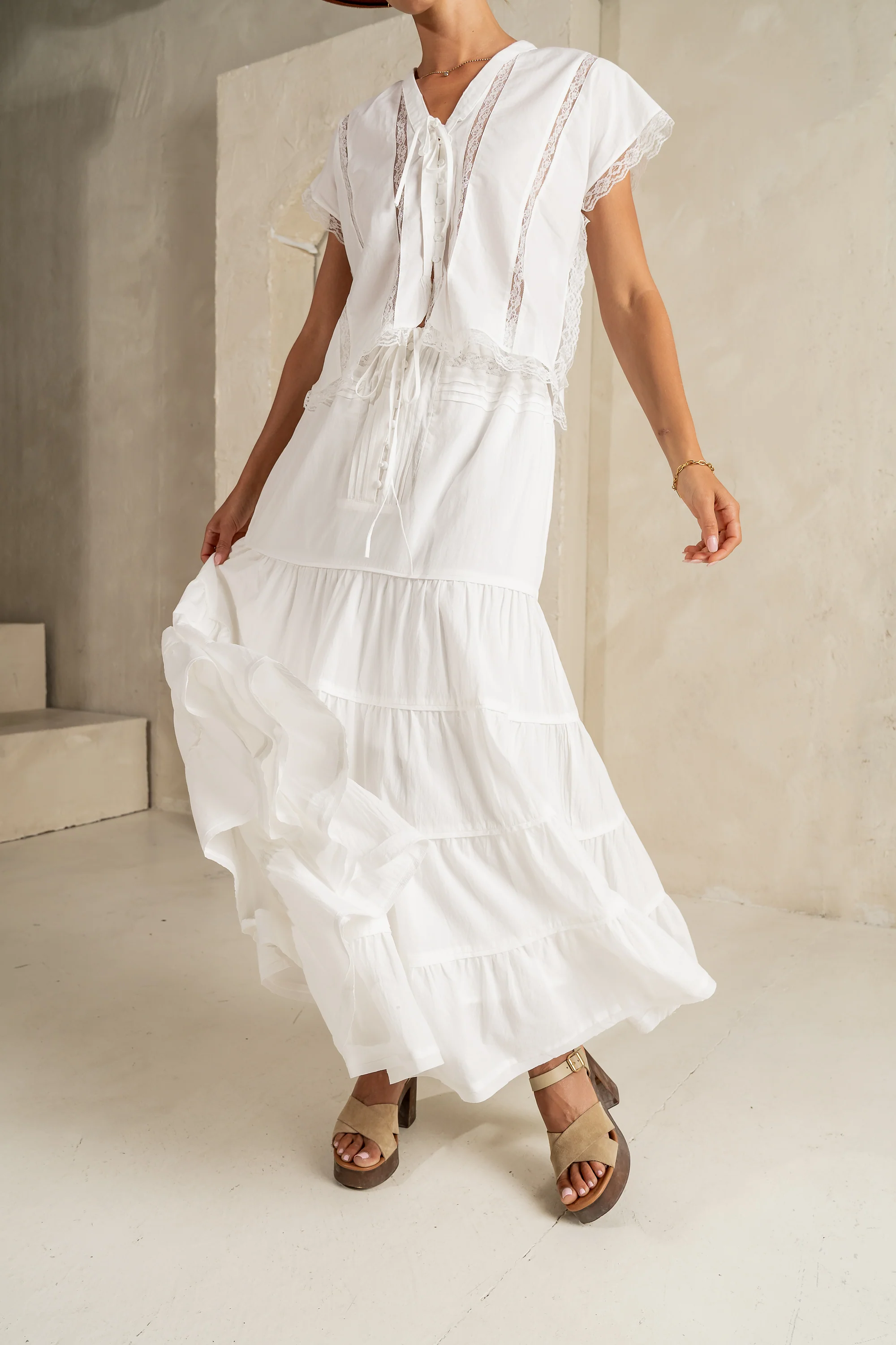 Mira Maxi Skirt in White - FINAL SALE - Image 5