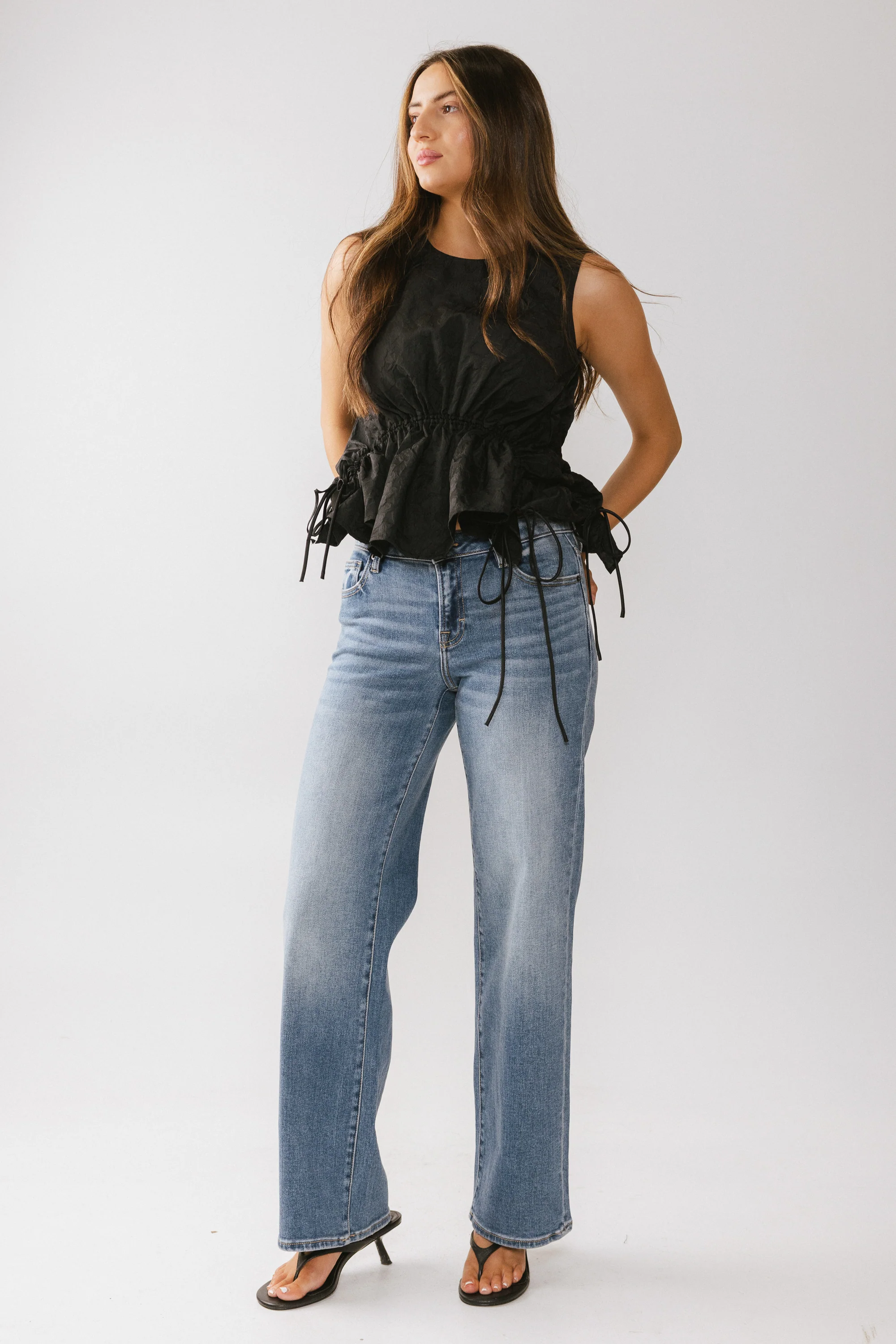 Miranda Textured Blouse in Black - FINAL SALE - Image 3