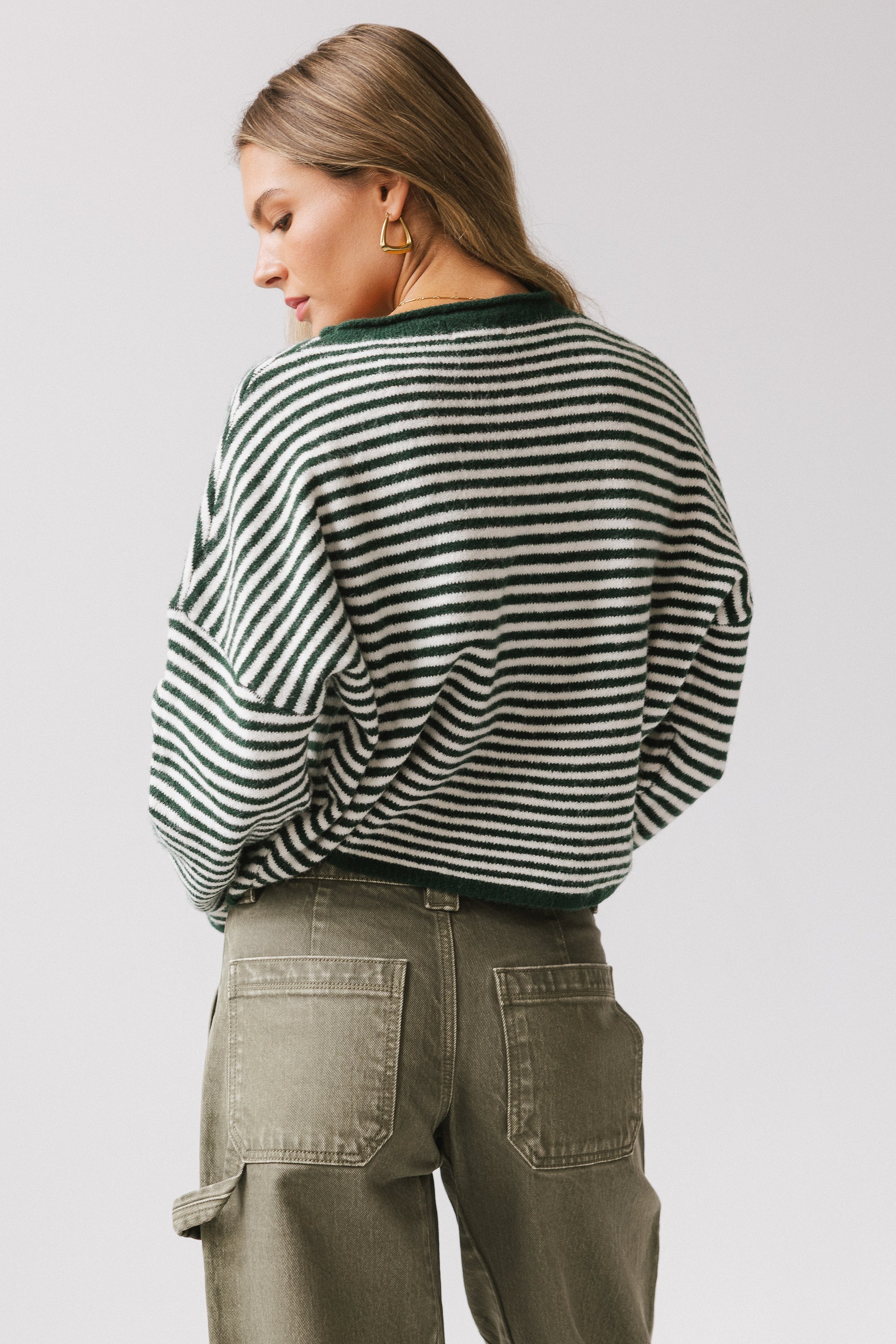 Miriam Striped Cardigan Forest - Image 2
