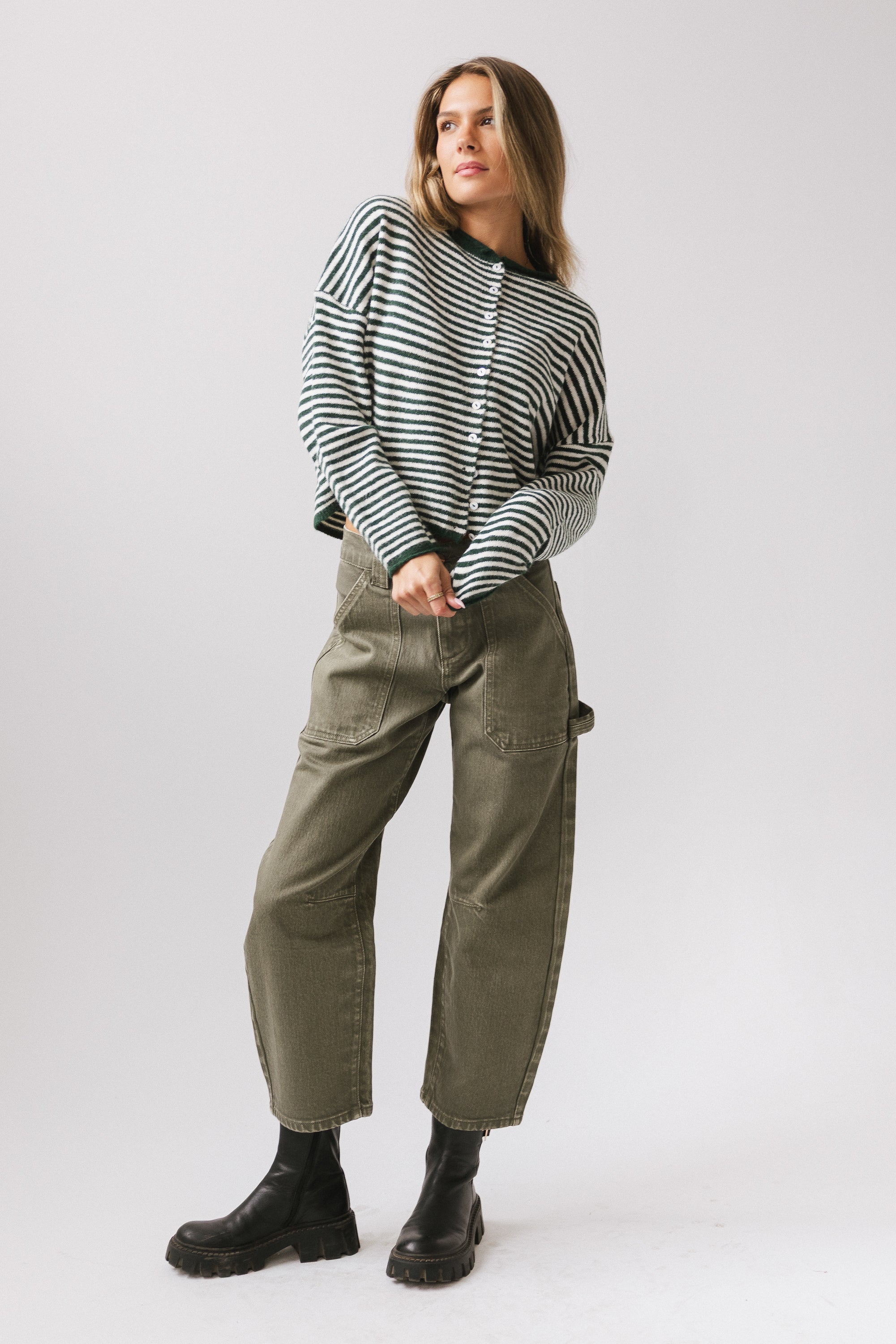 Miriam Striped Cardigan Forest - Image 4