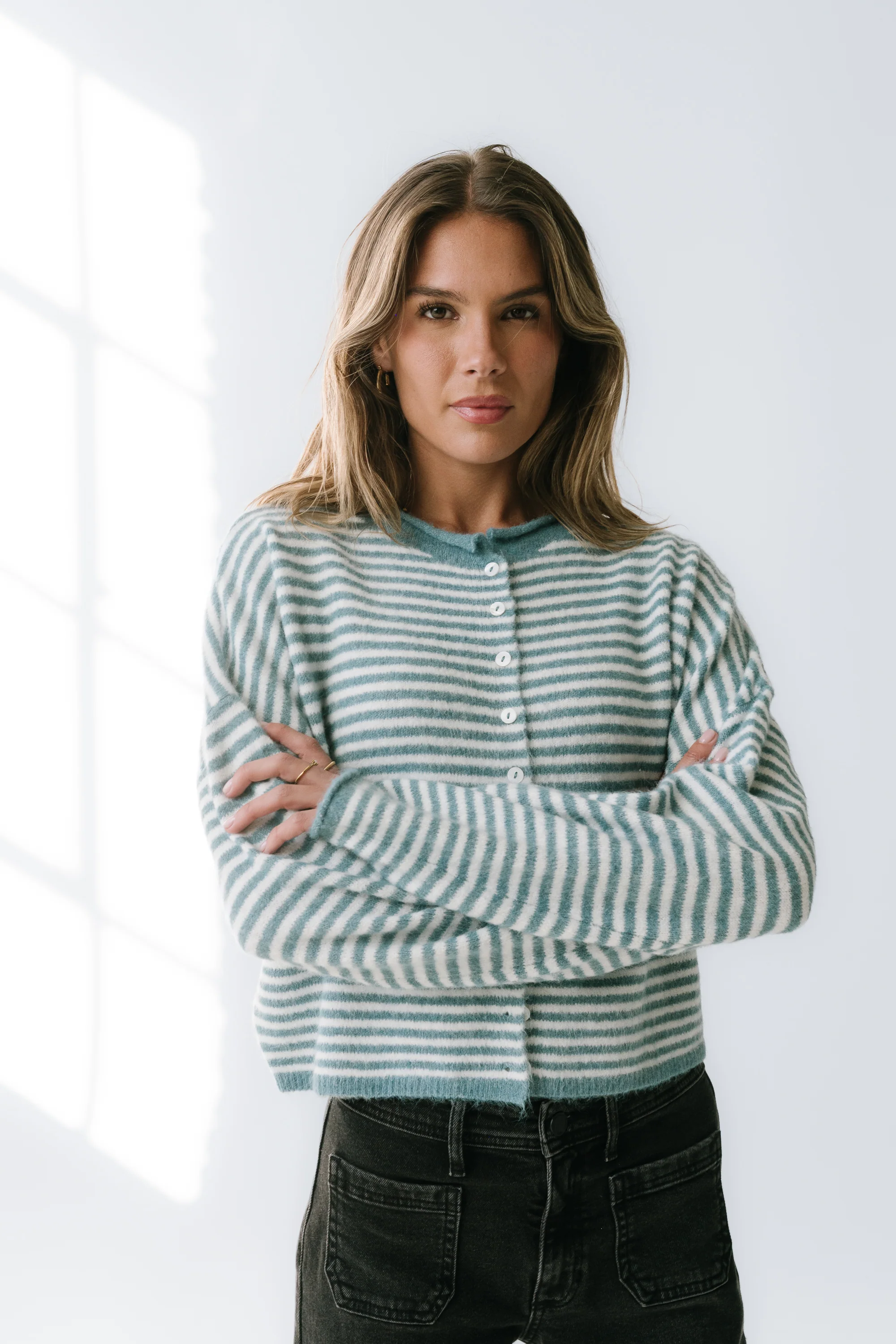 Miriam Striped Cardigan in Blue - Image 6