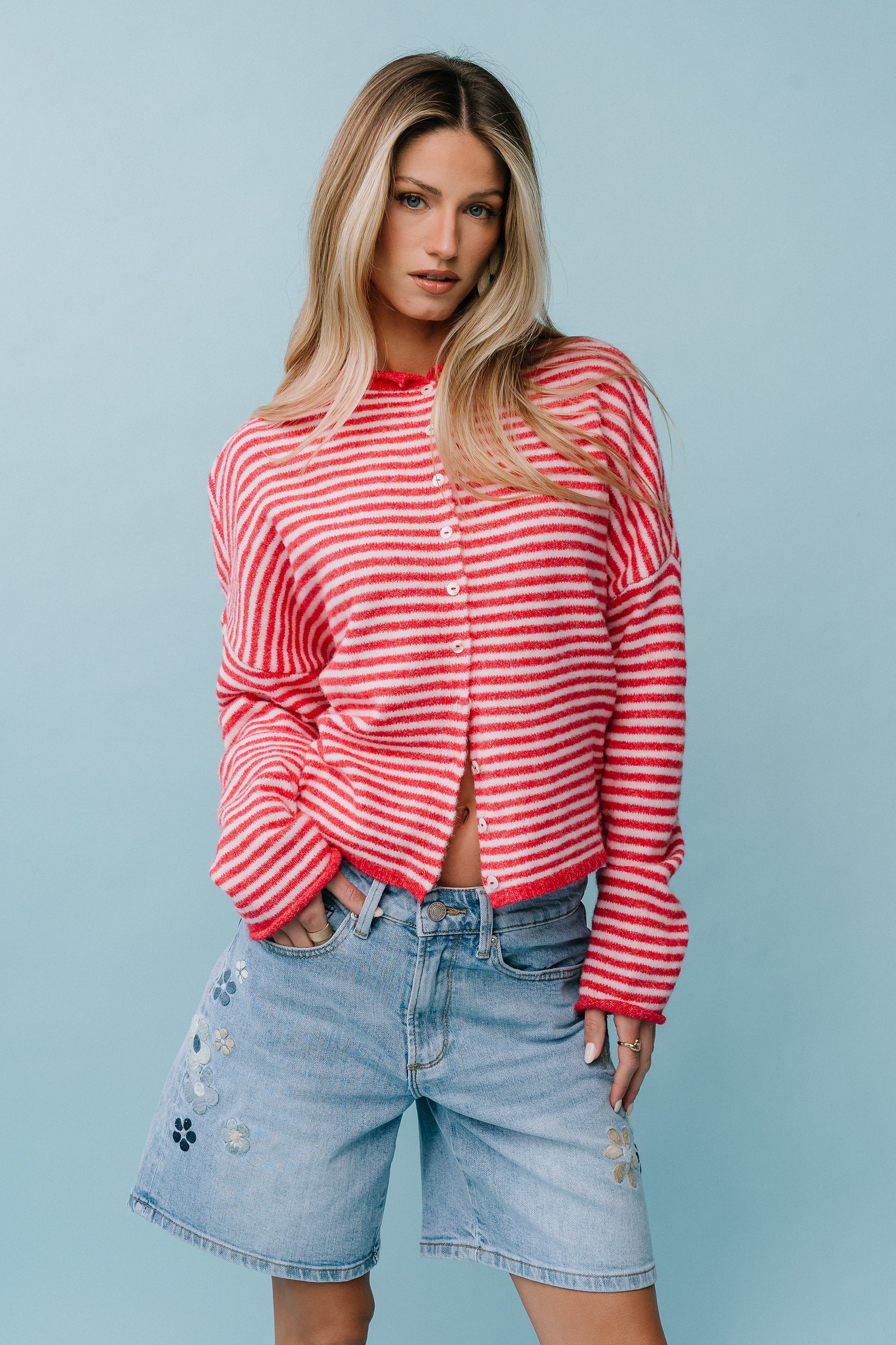 Miriam Striped Cardigan in Pink - Image 6