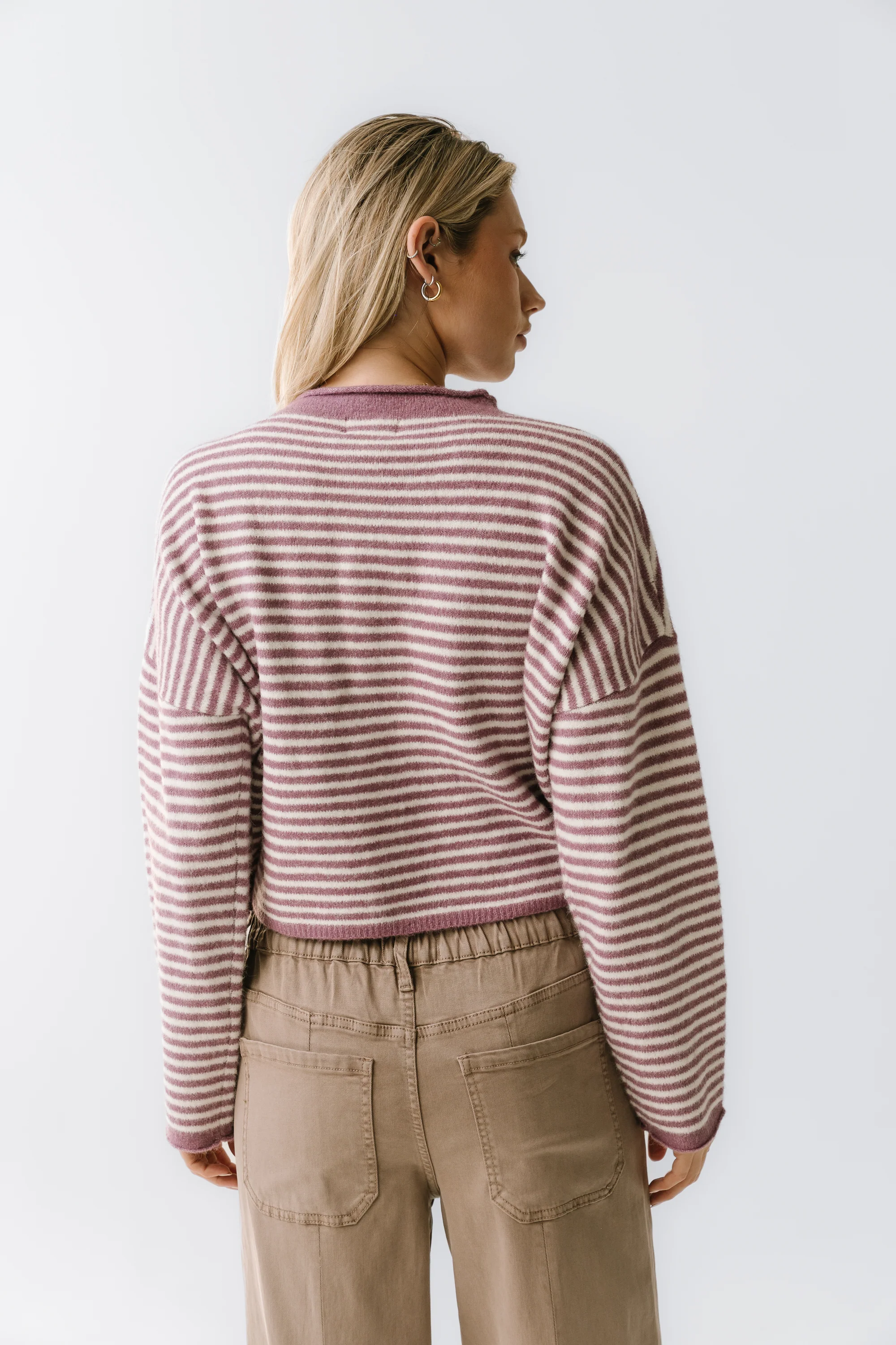 Miriam Striped Cardigan in Purple - Image 5