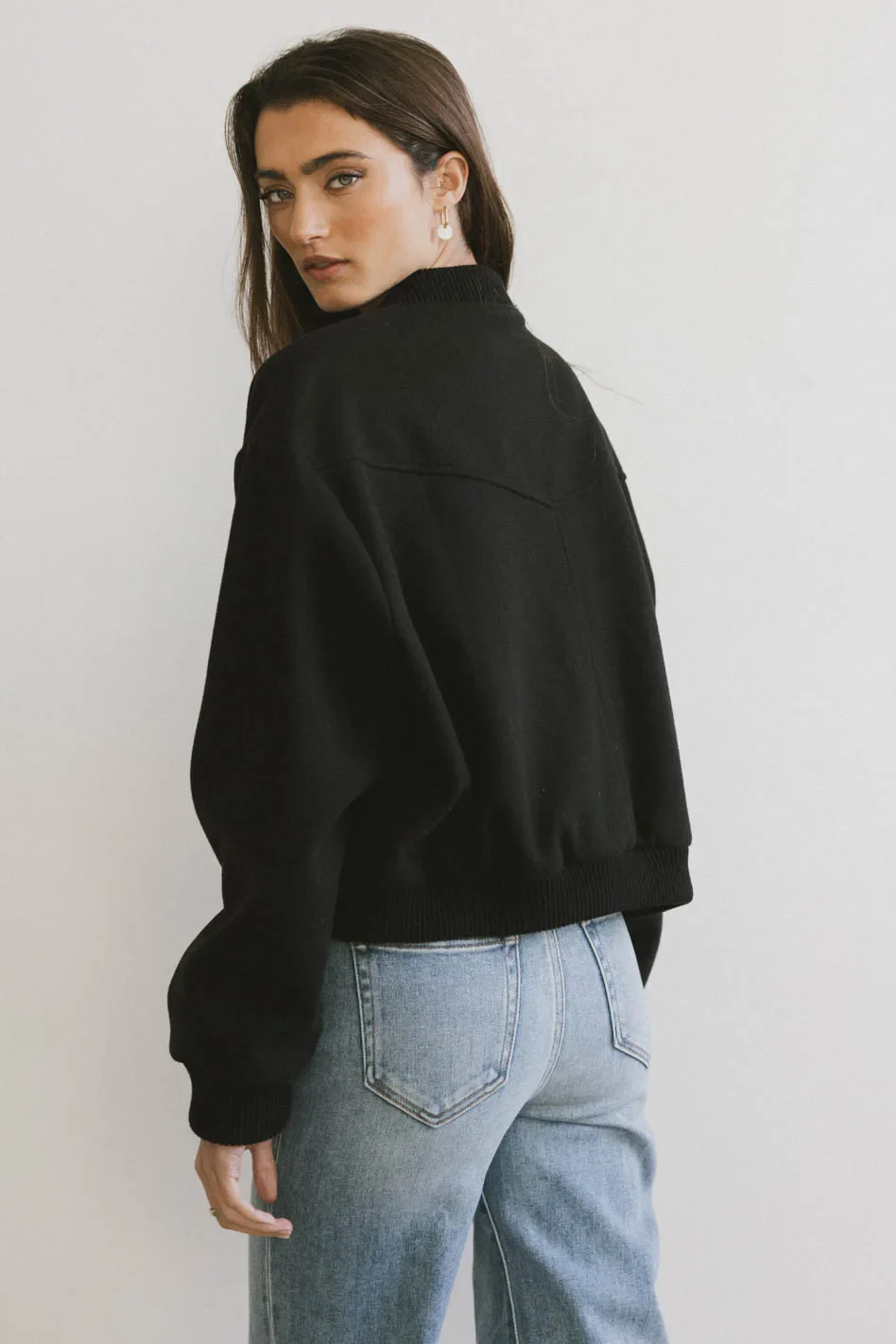 Molly Bomber Jacket in Black - FINAL SALE - Image 2