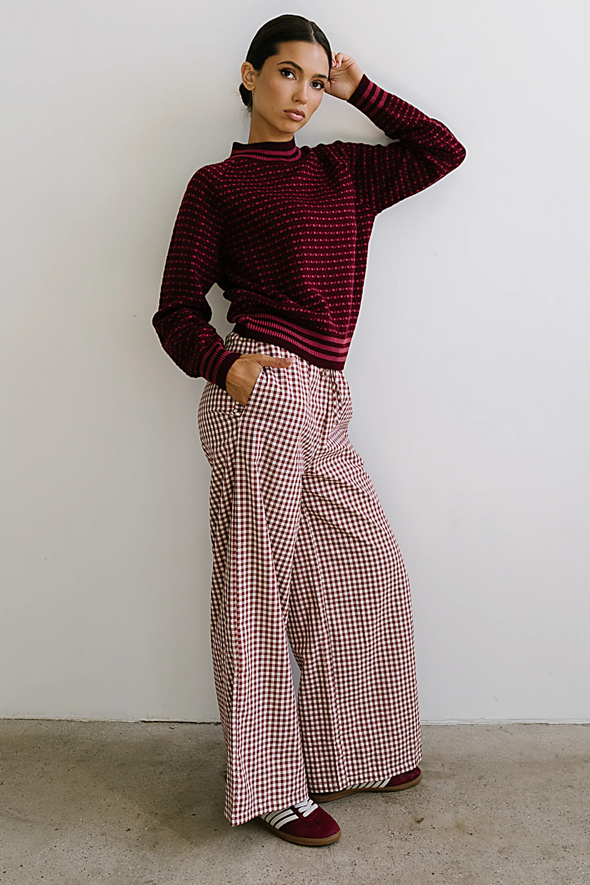 Monroe Knit Sweater in Burgundy - FINAL SALE - Image 3