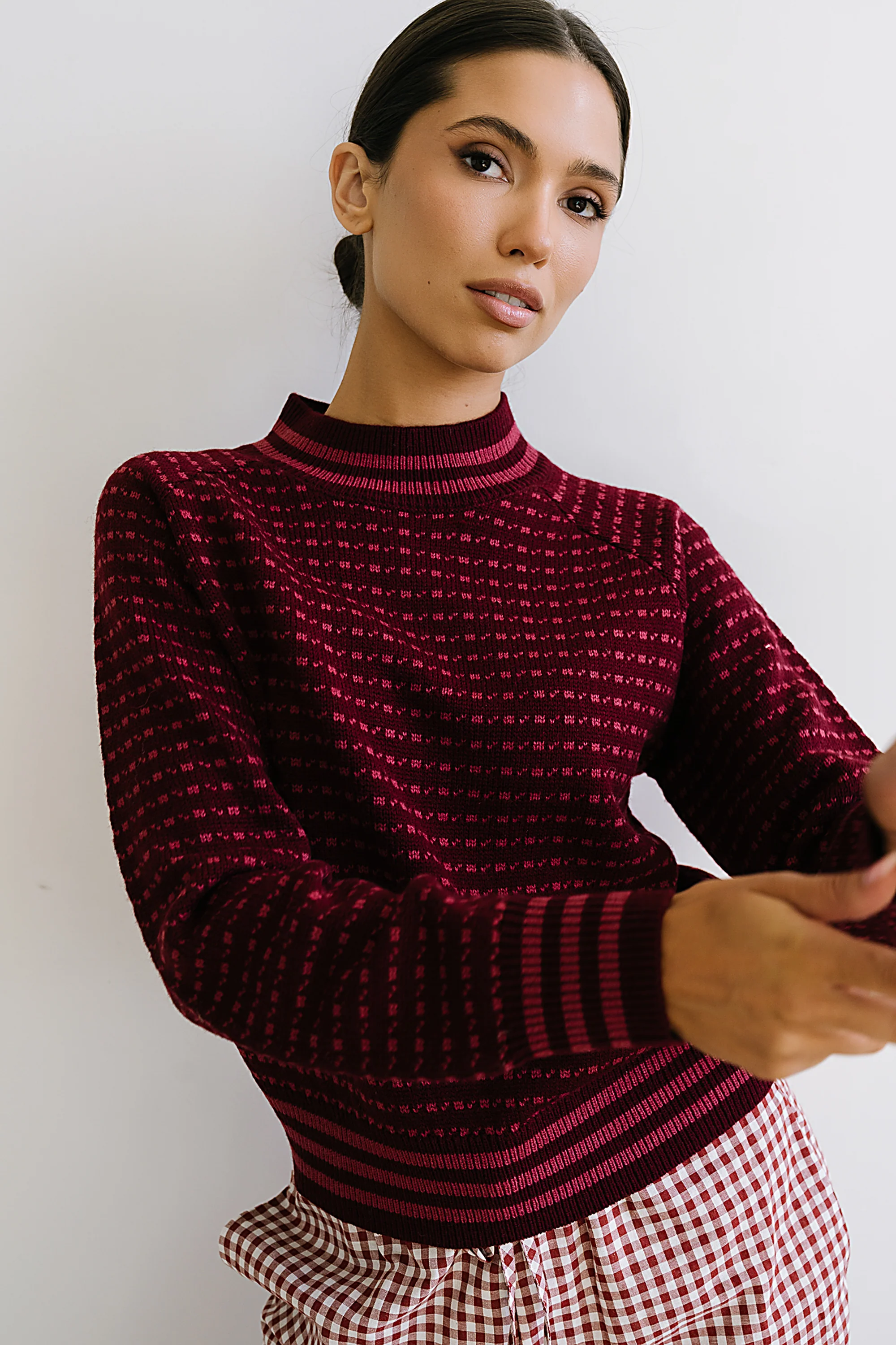 Monroe Knit Sweater in Burgundy - FINAL SALE - Image 4