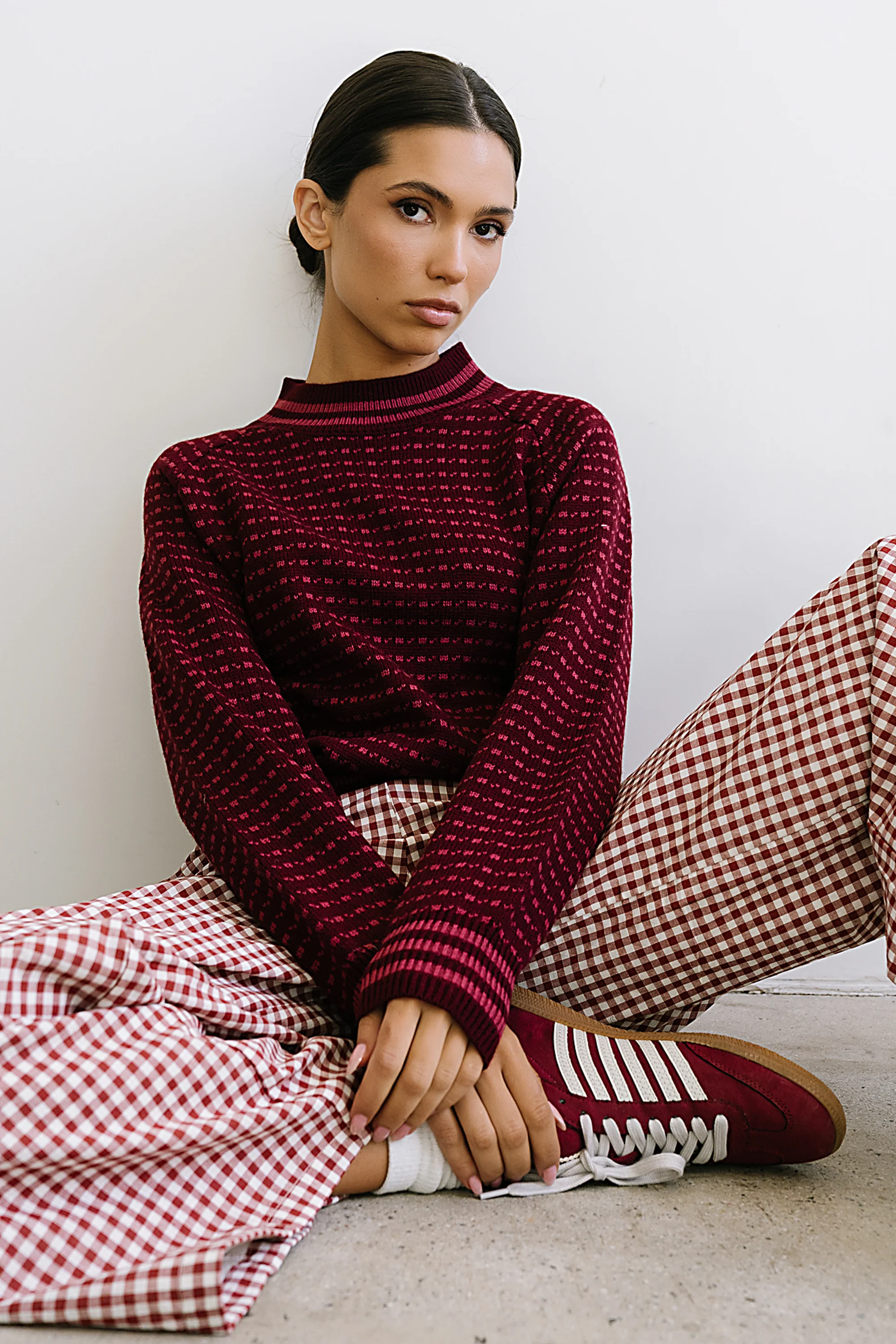 Monroe Knit Sweater in Burgundy - FINAL SALE - Image 6