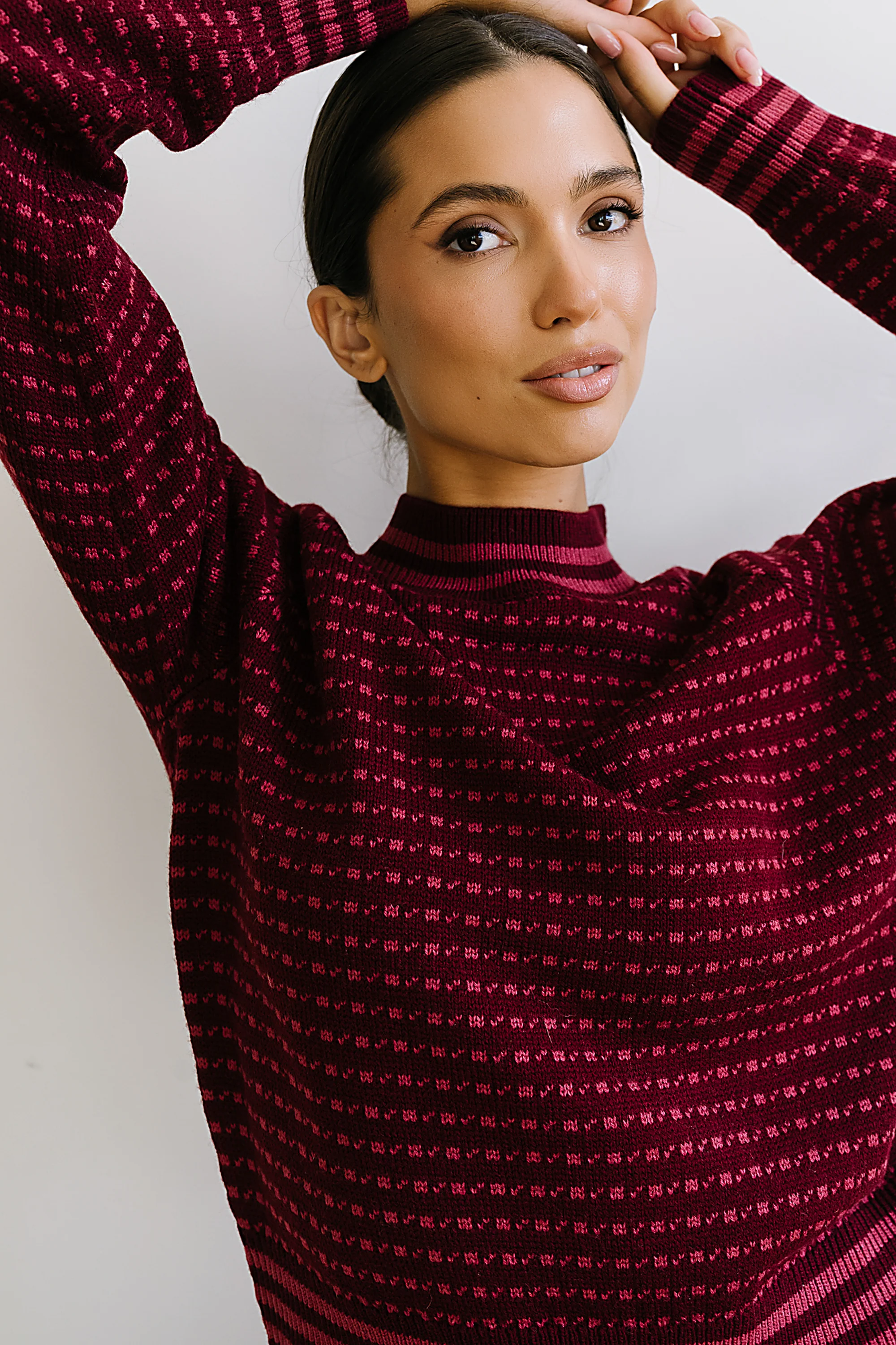Monroe Knit Sweater in Burgundy - FINAL SALE - Image 7