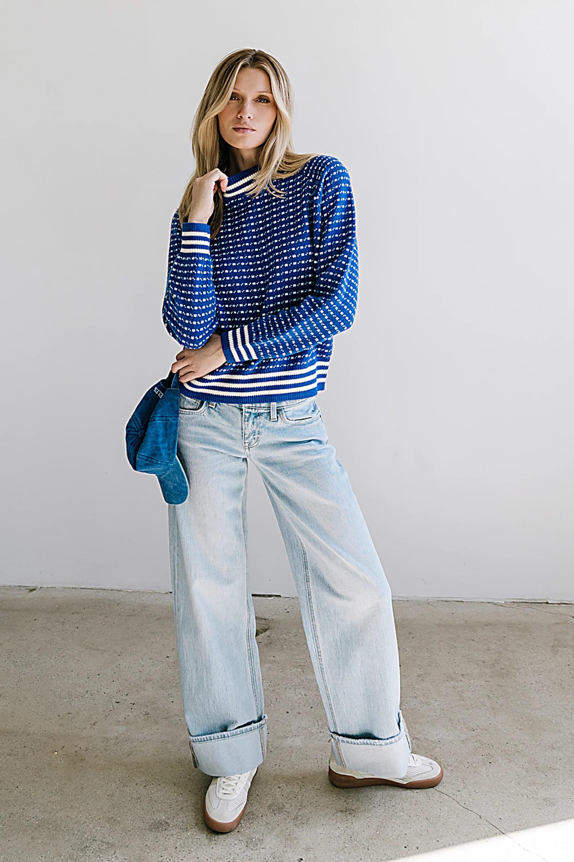 Monroe Knit Sweater in Blue - FINAL SALE - Image 6
