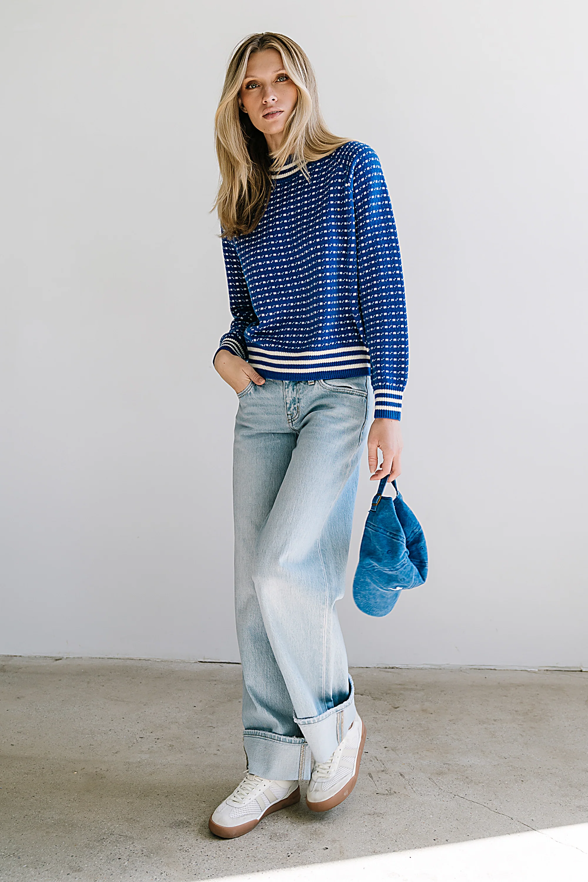 Monroe Knit Sweater in Blue - FINAL SALE - Image 8