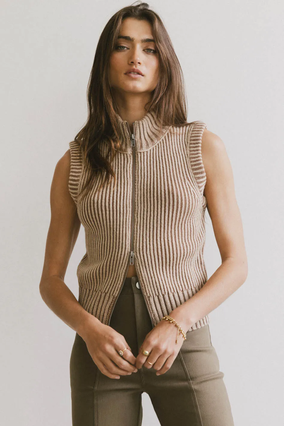 Monroe Zip Up in Mocha - FINAL SALE - Image 3