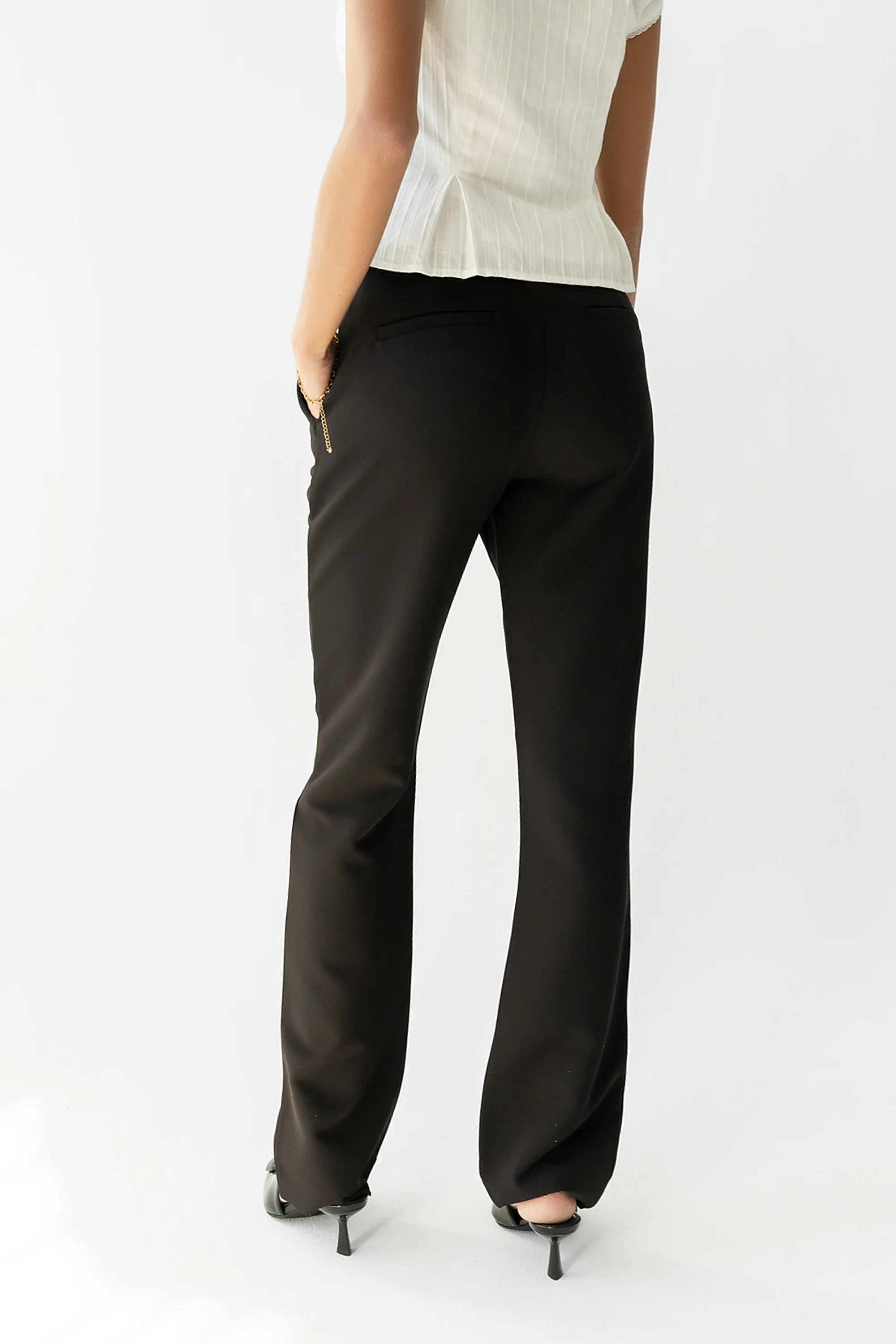 Montie Straight Leg Trousers in Black - Image 3