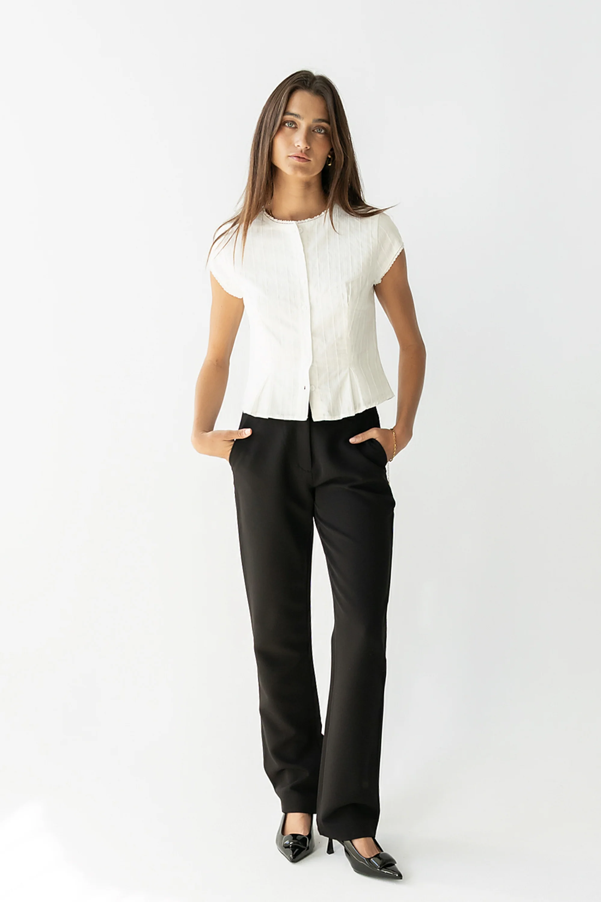 Montie Straight Leg Trousers in Black - Image 5