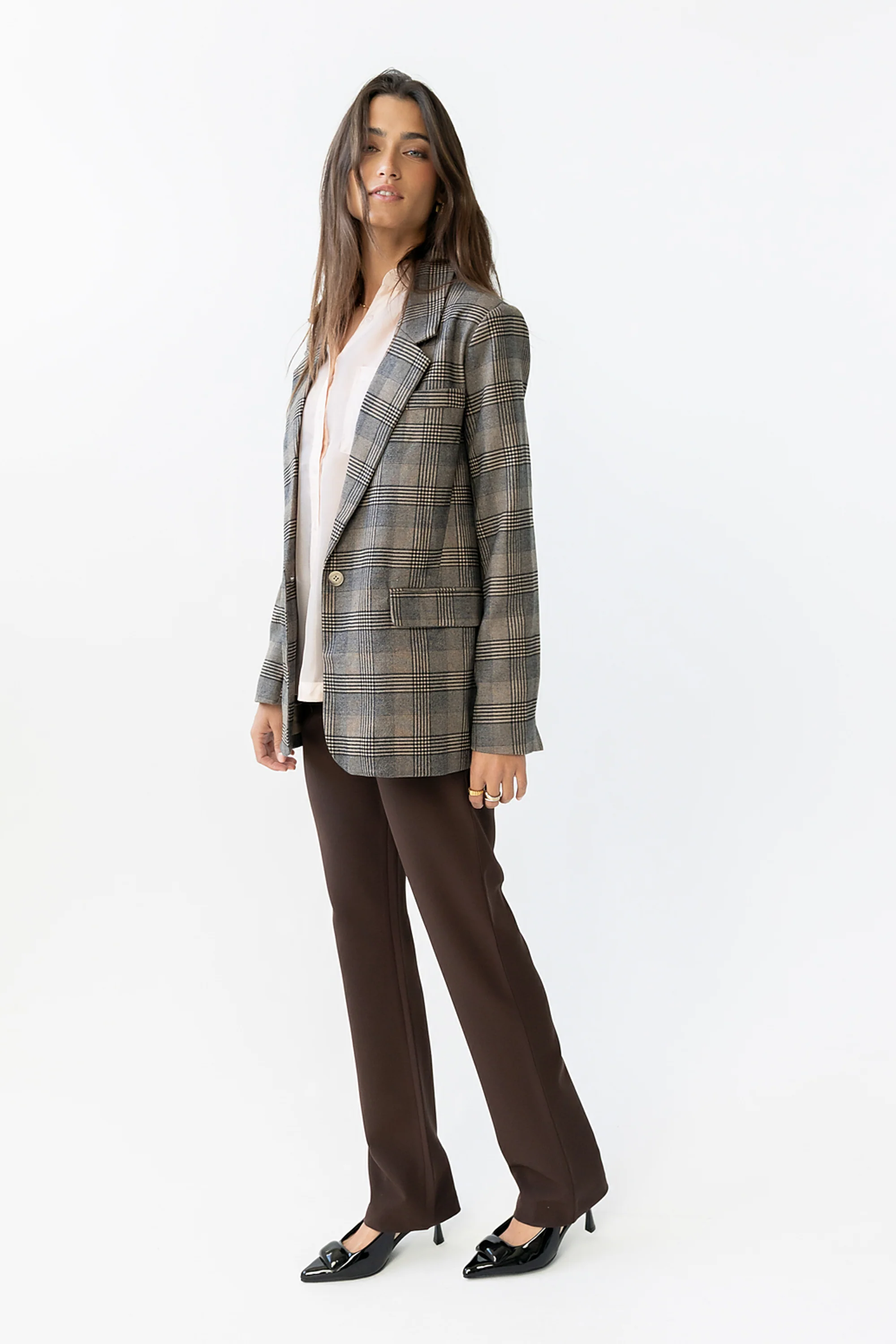 Montie Straight Leg Trousers in Brown - Image 6