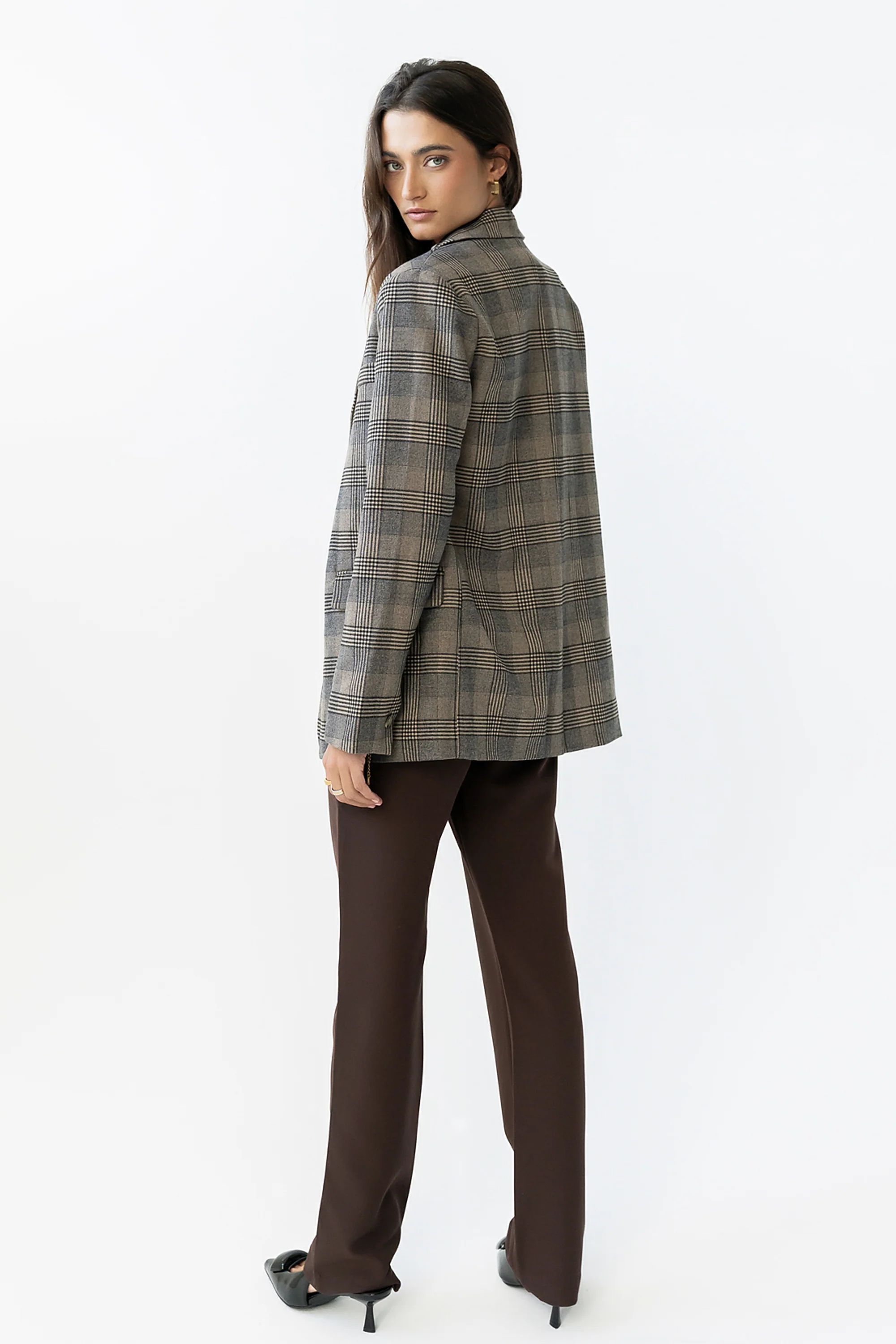 Montie Straight Leg Trousers in Brown - Image 7