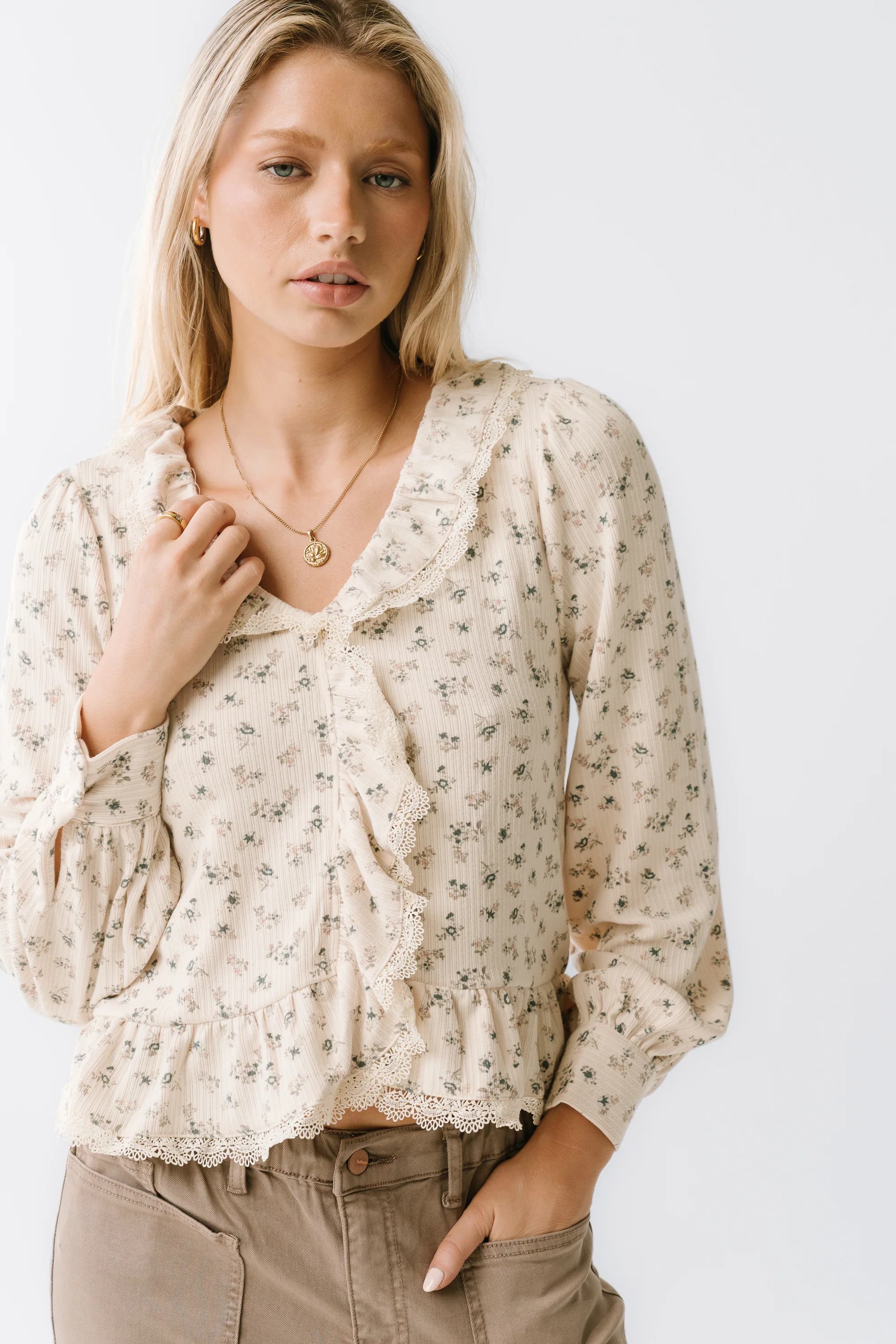 Monty Floral Ruffle Top - FINAL SALE - Image 6