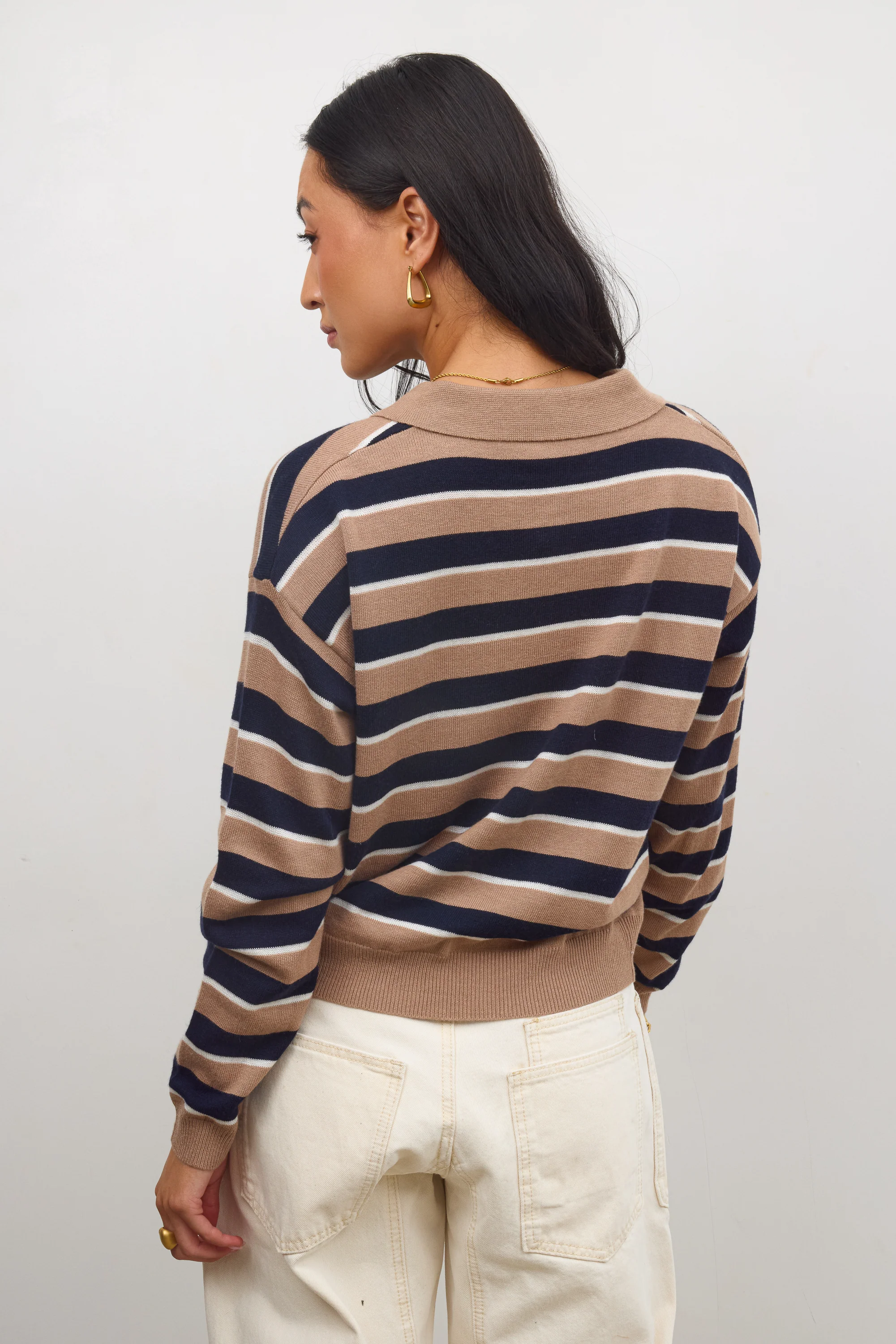 Morgan Striped Sweater in Taupe - FINAL SALE - Image 2